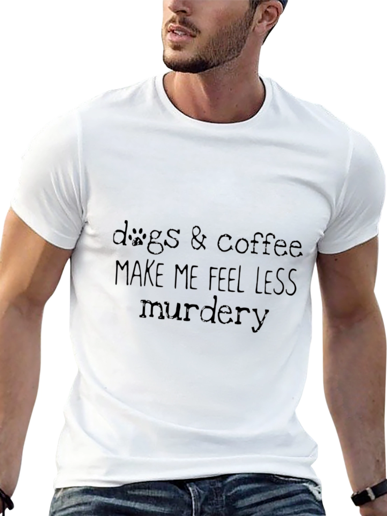Dogs & Coffee Less Murdery Black T-Shirt