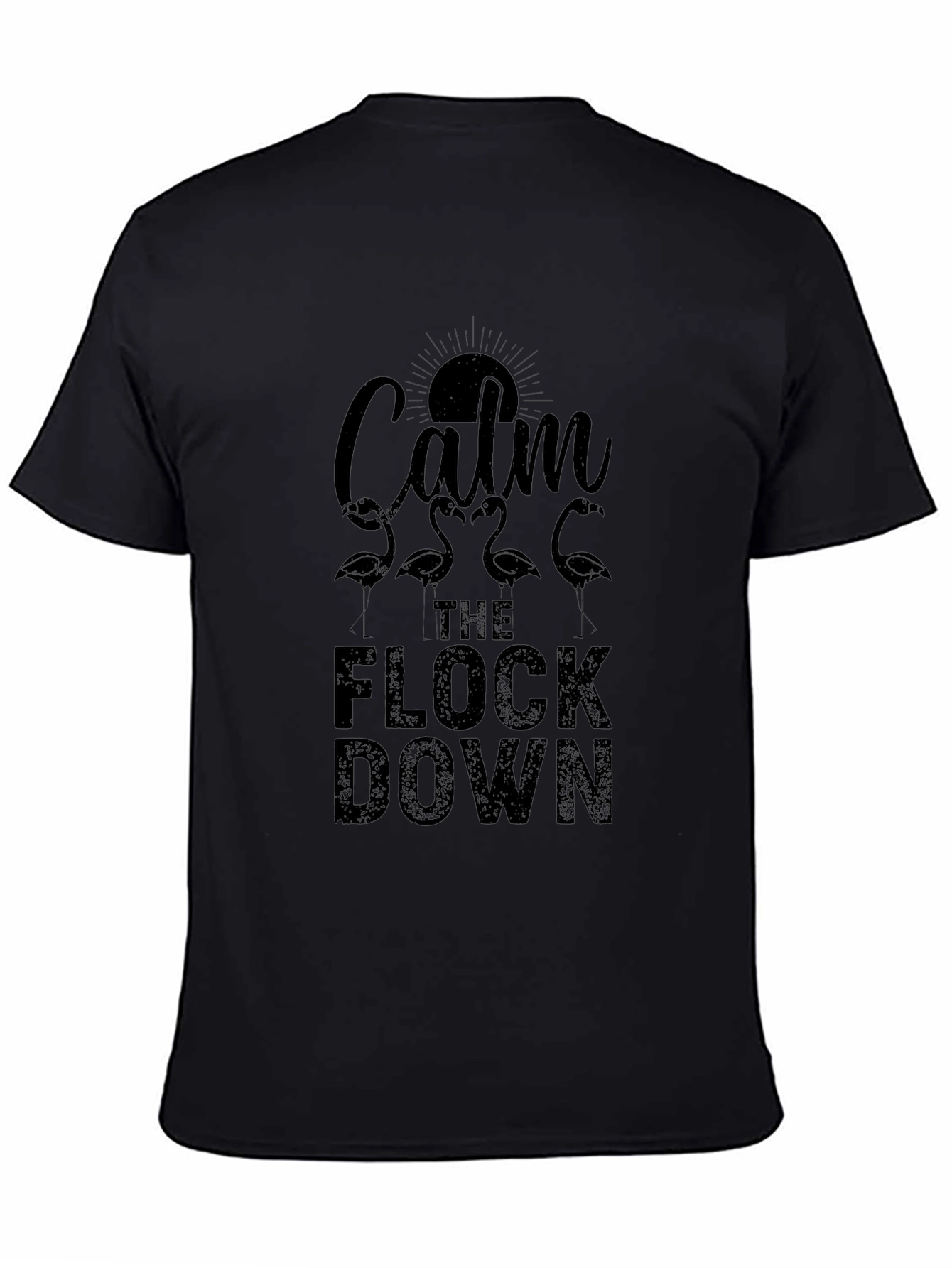 Calm the Flock Down Graphic Tee - Black