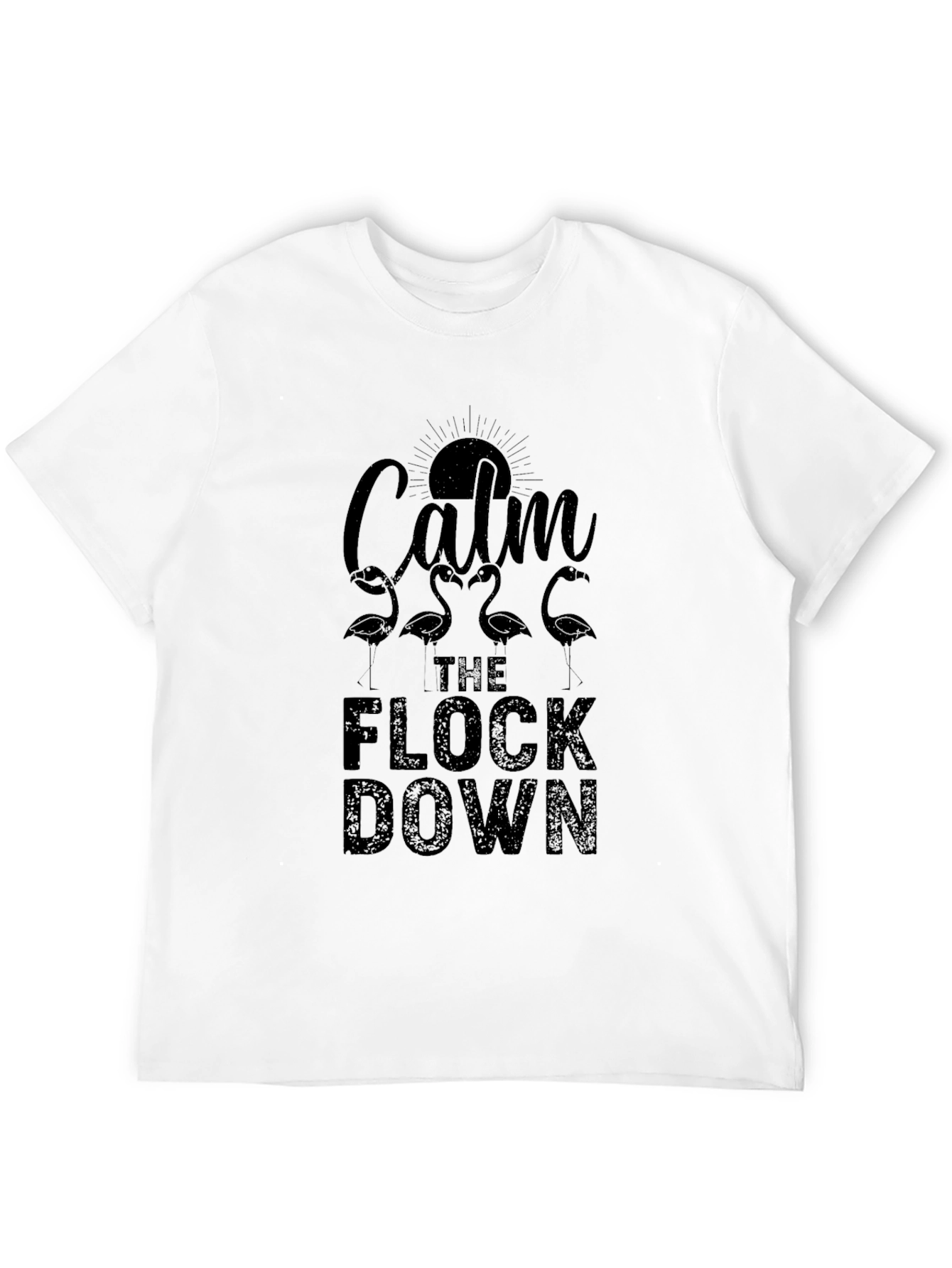 Calm the Flock Down Graphic Tee - Black