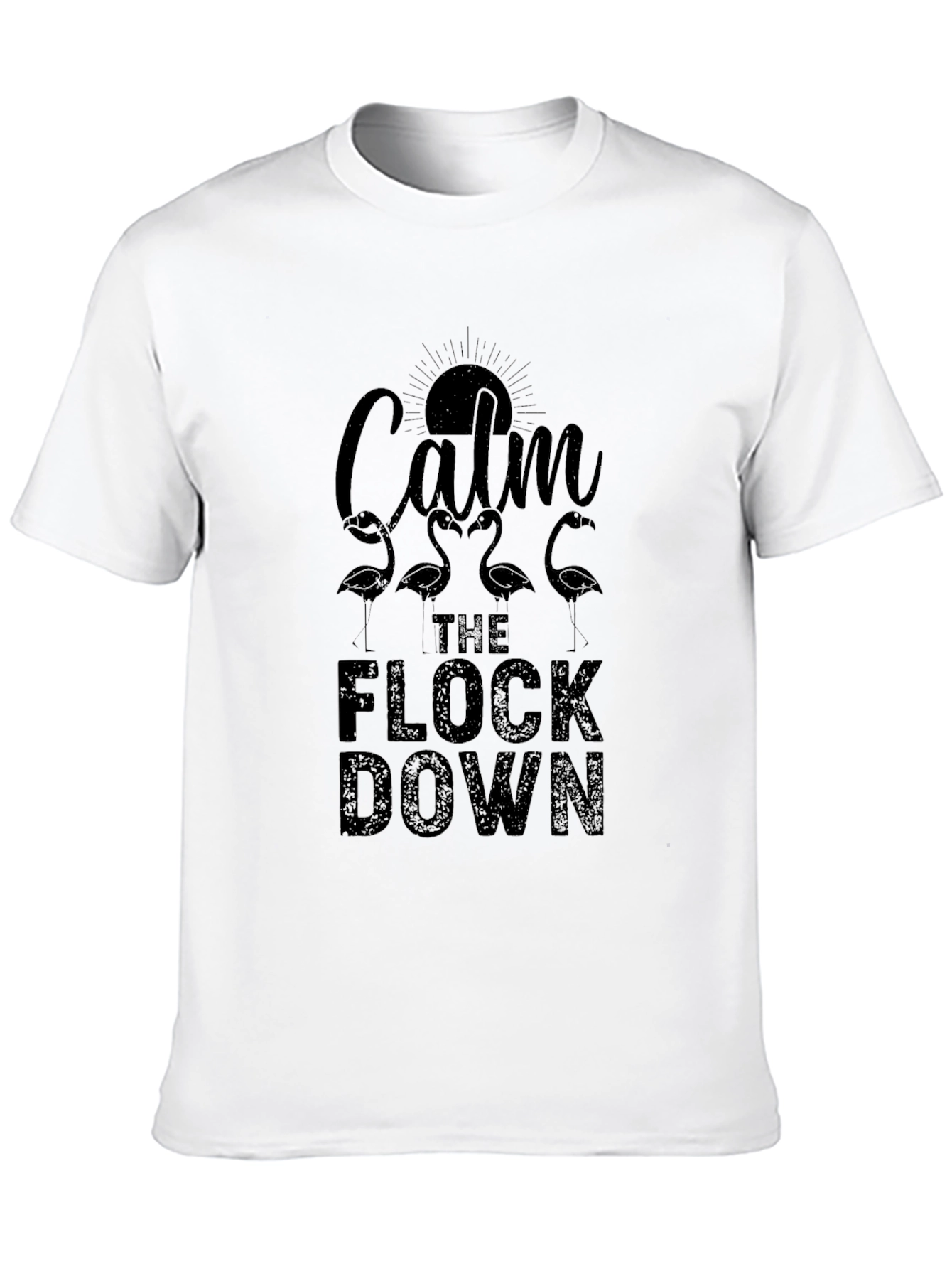 Calm the Flock Down Graphic Tee - Black