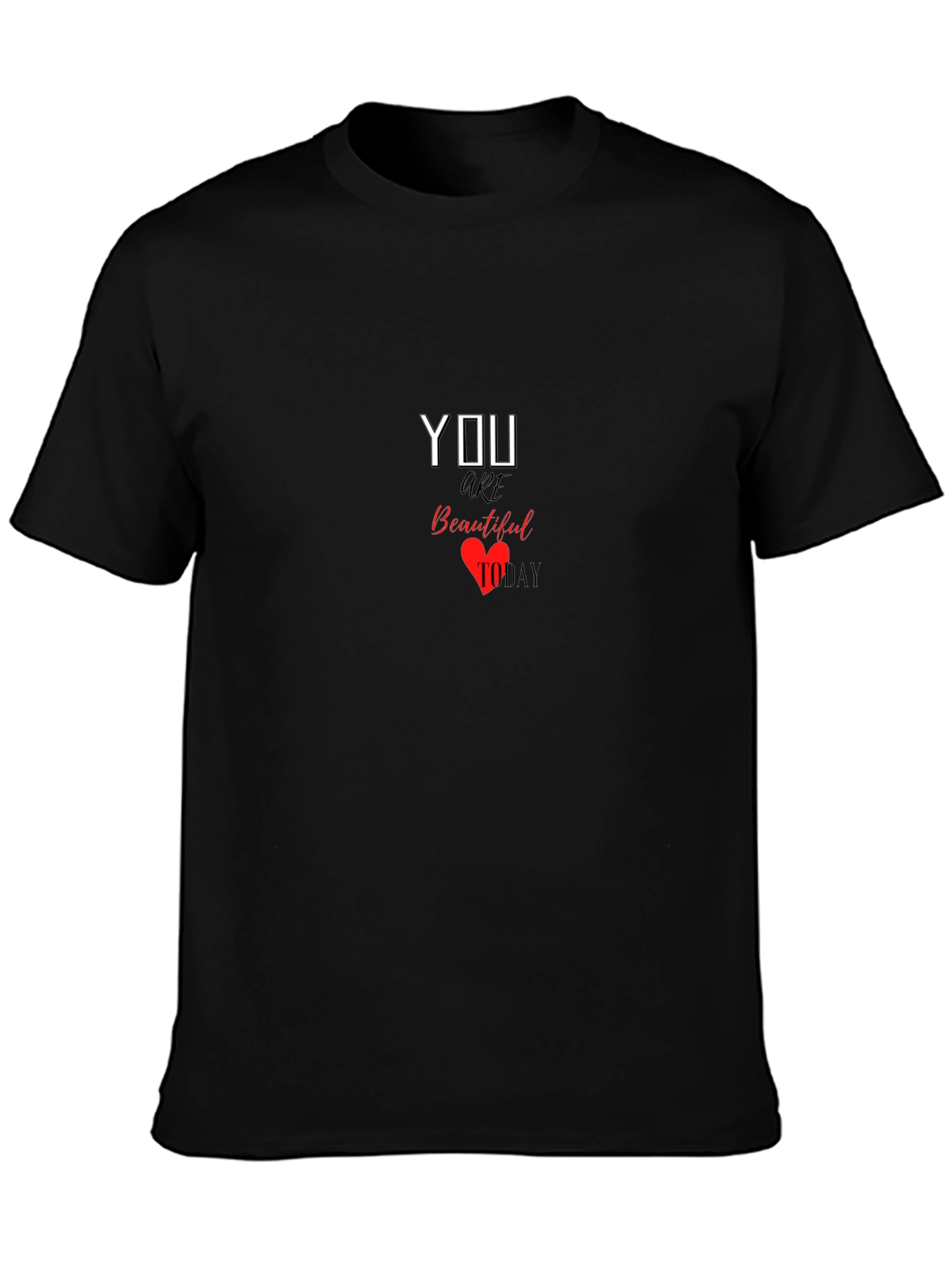 You Are Beautiful Today Graphic Tee - Black