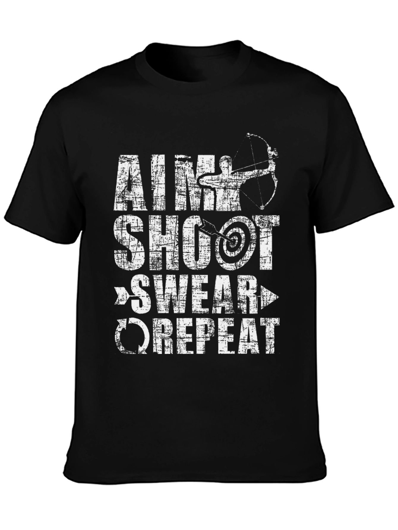 Archery Aim Shoot Swear Repeat Graphic Tee