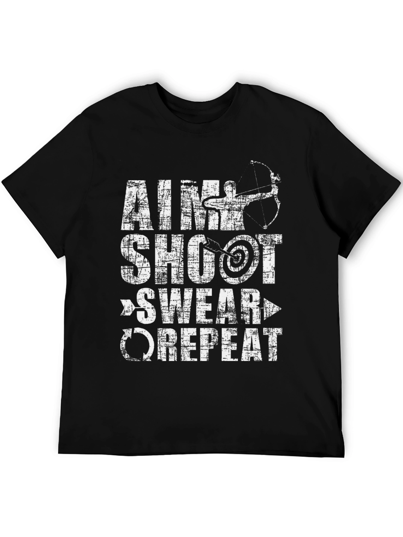 Archery Aim Shoot Swear Repeat Graphic Tee