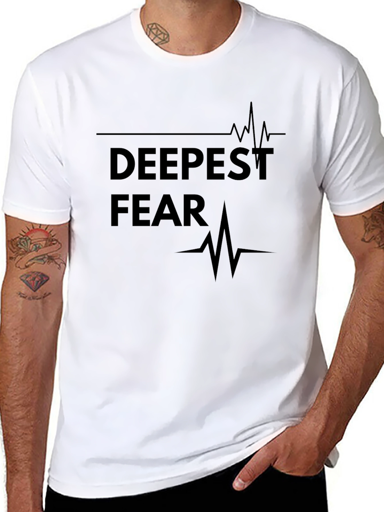 Deepest Fear Graphic Tee - Black Cotton Blend T-Shirt