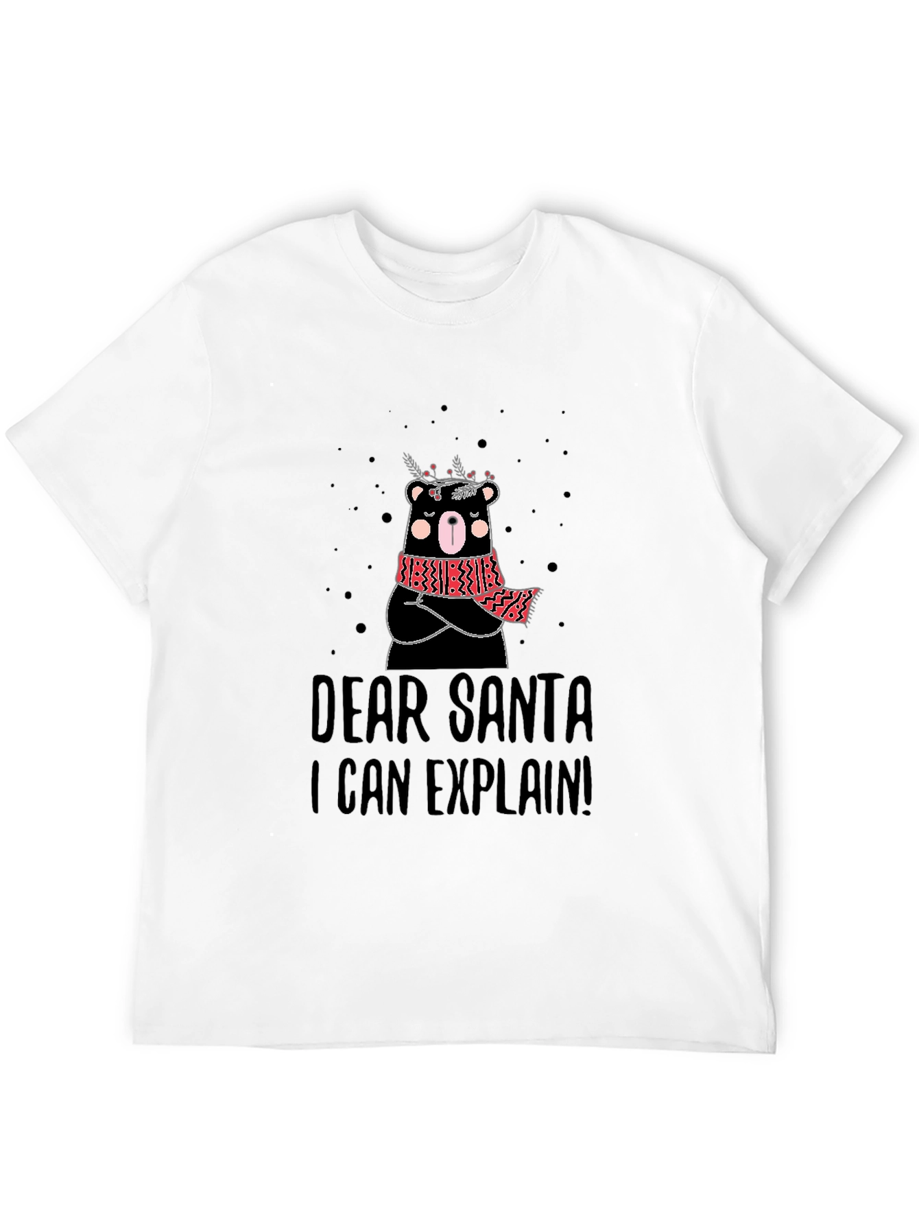 Dear Santa I Can Explain Bear Graphic T-Shirt