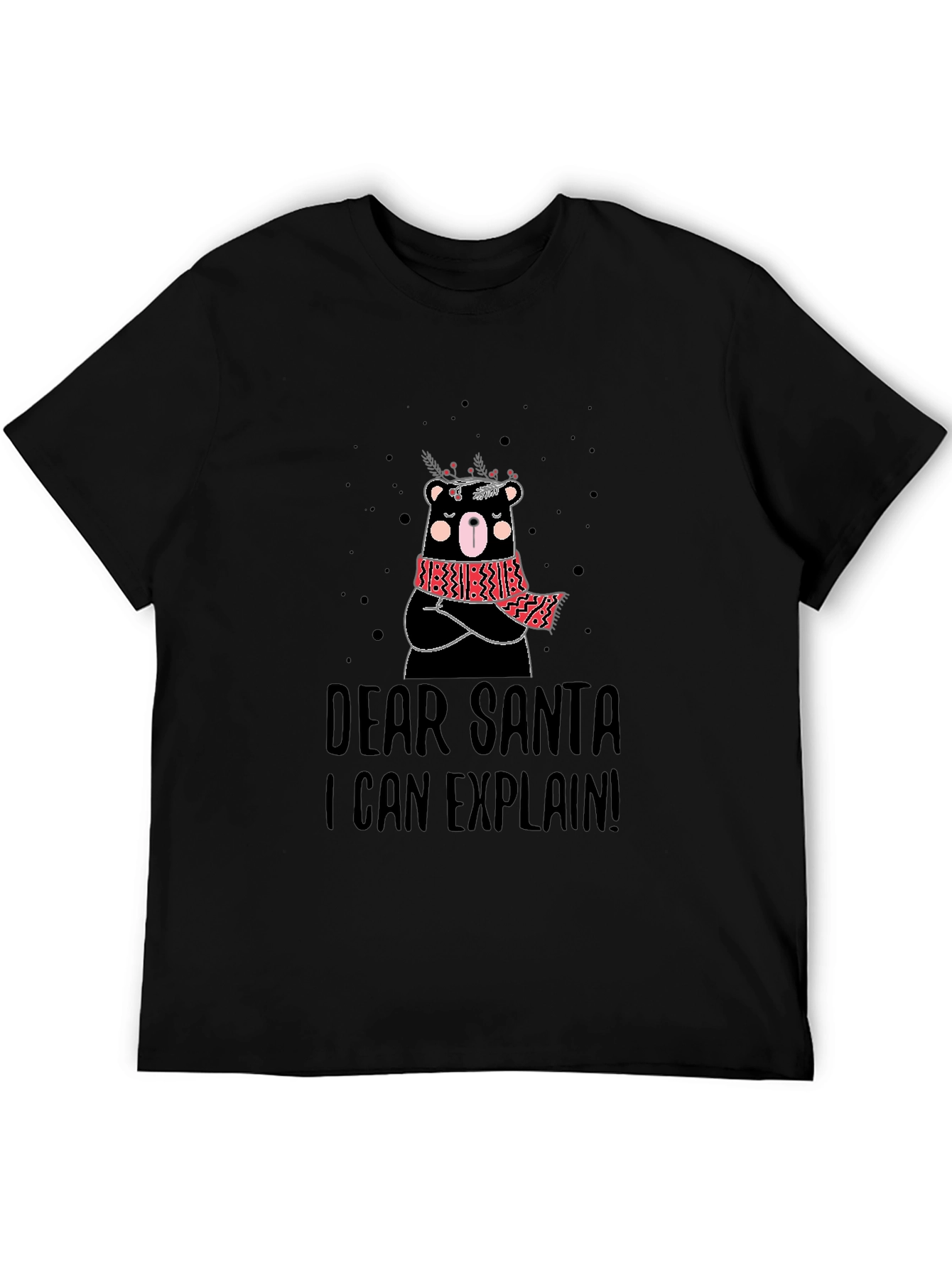 Dear Santa I Can Explain Bear Graphic T-Shirt