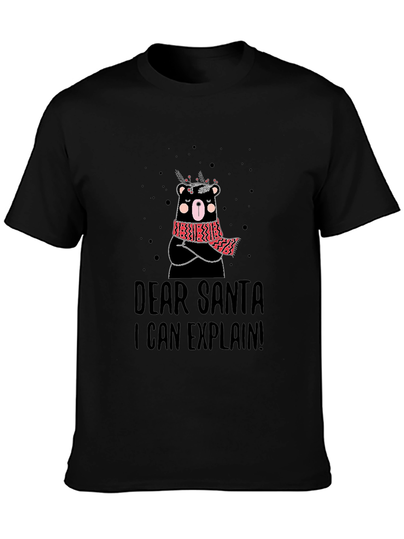 Dear Santa I Can Explain Bear Graphic T-Shirt