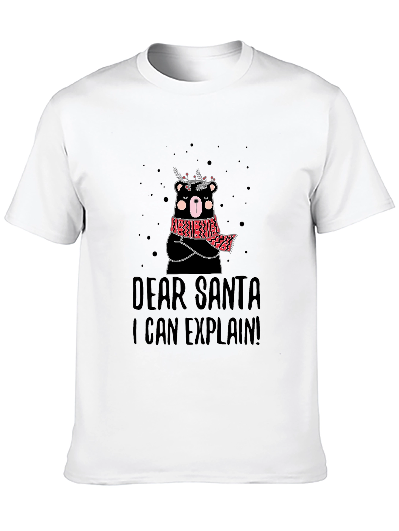 Dear Santa I Can Explain Bear Graphic T-Shirt