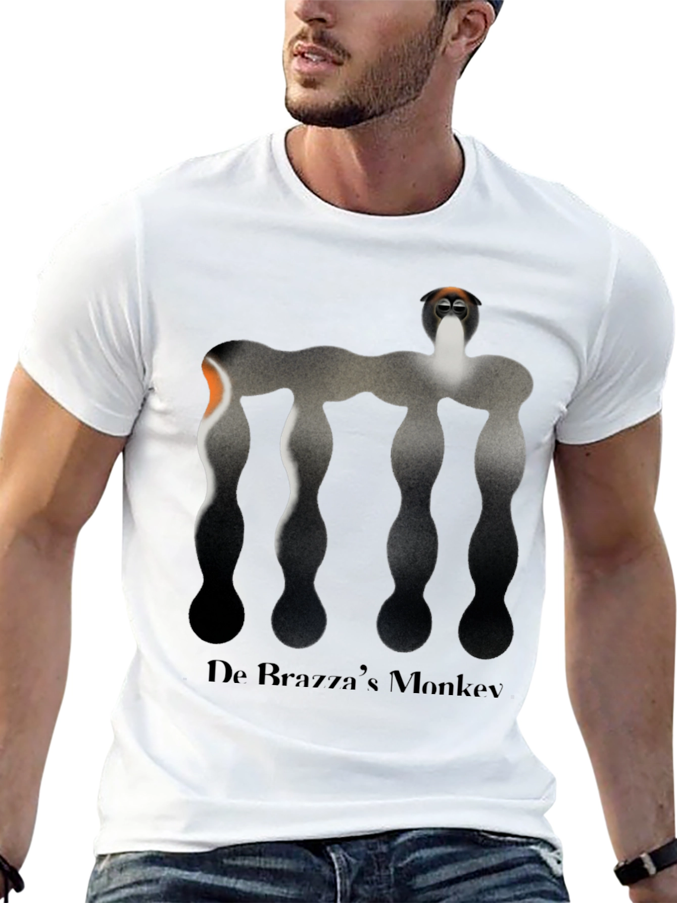 De Brazzas Monkey Graphic Tee - Unique Black T-Shirt