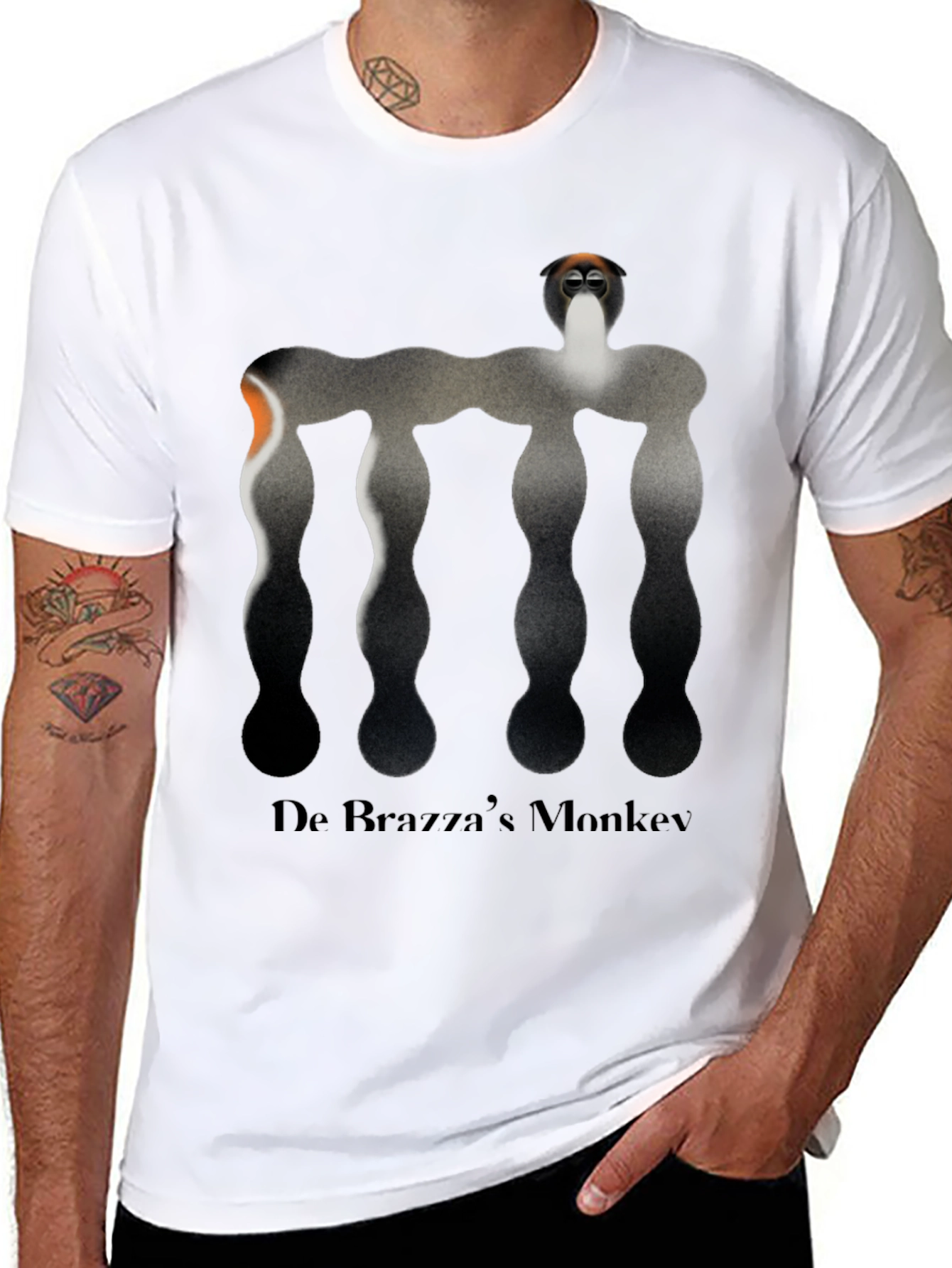 De Brazzas Monkey Graphic Tee - Unique Black T-Shirt
