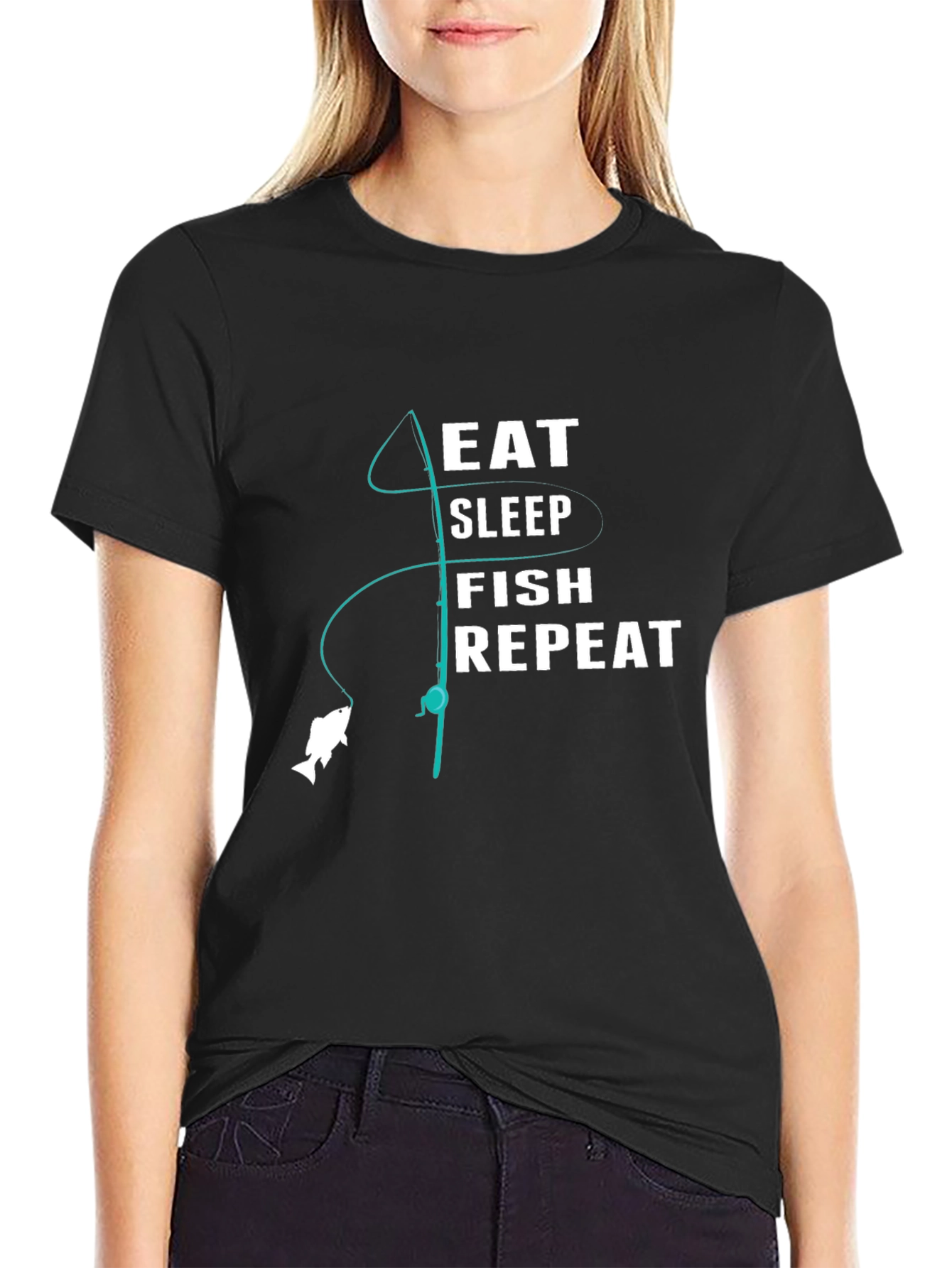 Eat Sleep Fish Repeat Graphic Tee
