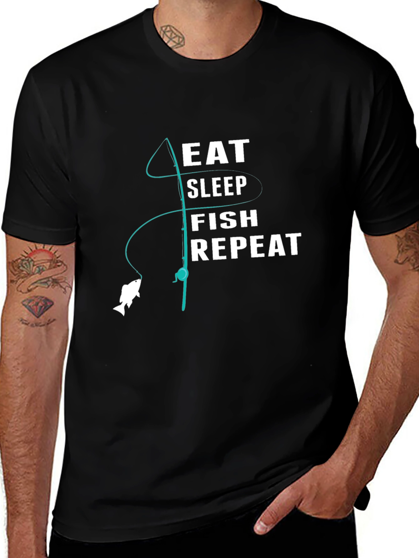 Eat Sleep Fish Repeat Graphic Tee