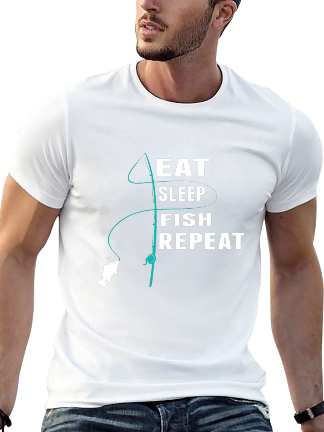Eat Sleep Fish Repeat Graphic Tee