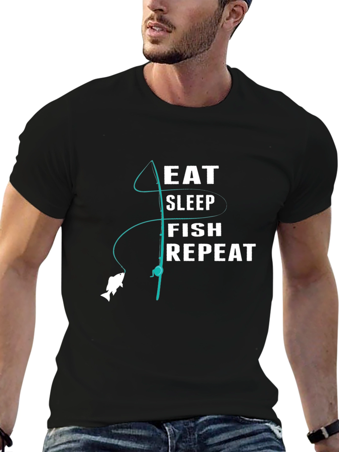 Eat Sleep Fish Repeat Graphic Tee