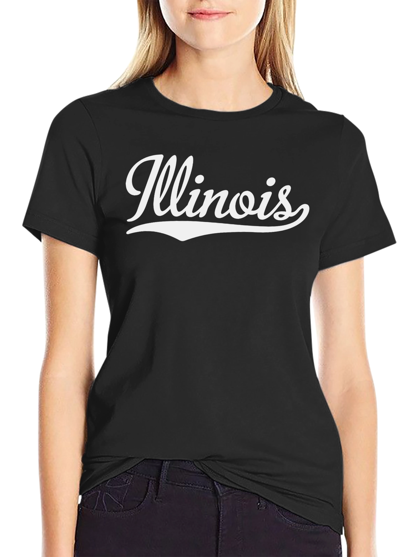 Illinois State Pride Graphic Tee - Black