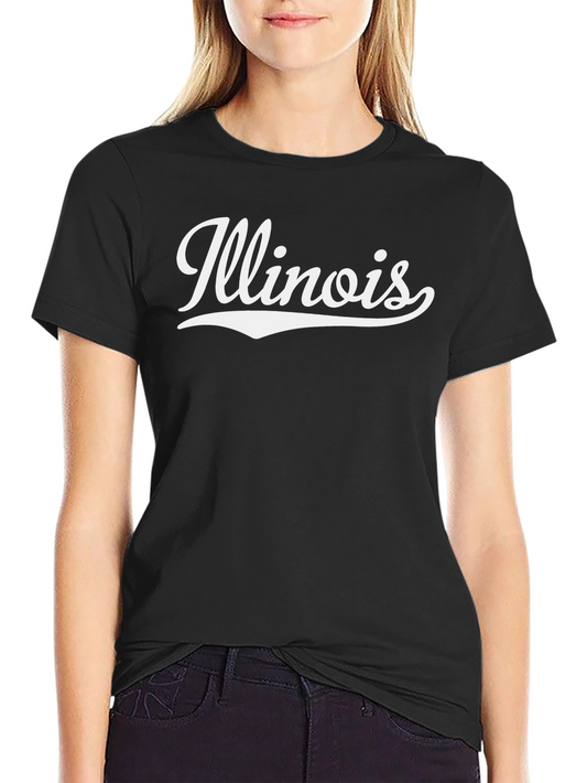 Illinois State Pride Graphic Tee - Black