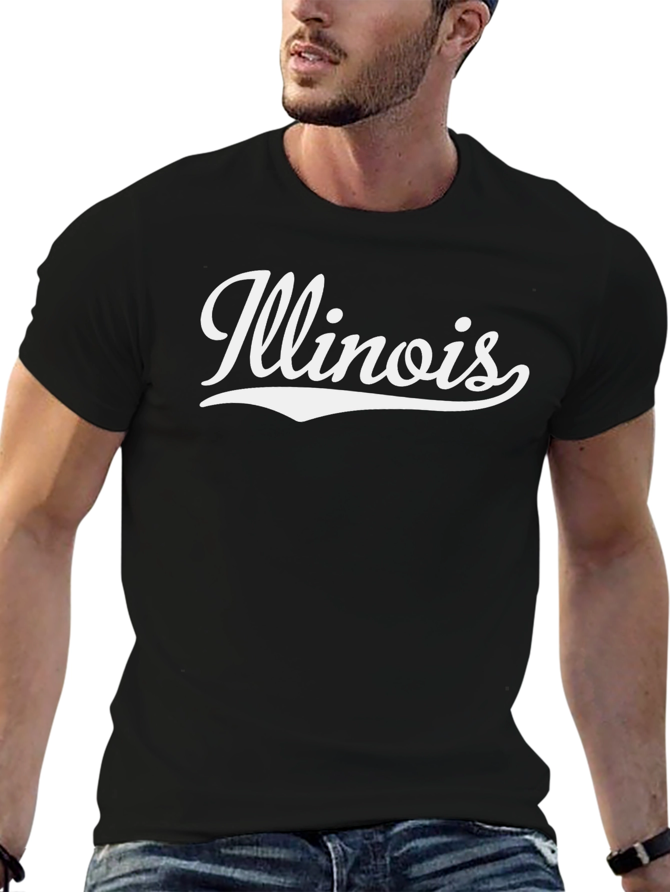 Illinois State Pride Graphic Tee - Black