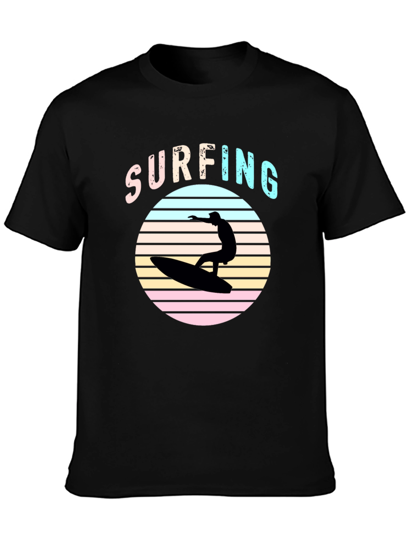 Retro Surfing T-Shirt - Black