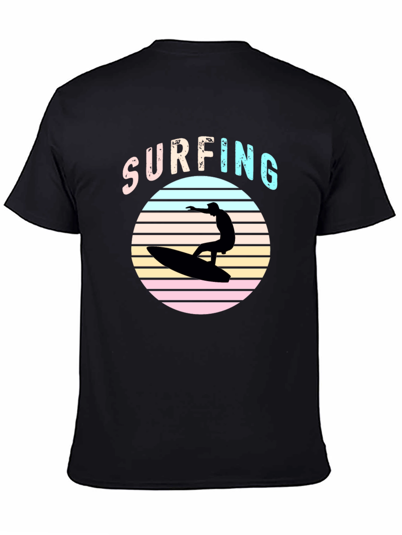 Retro Surfing T-Shirt - Black