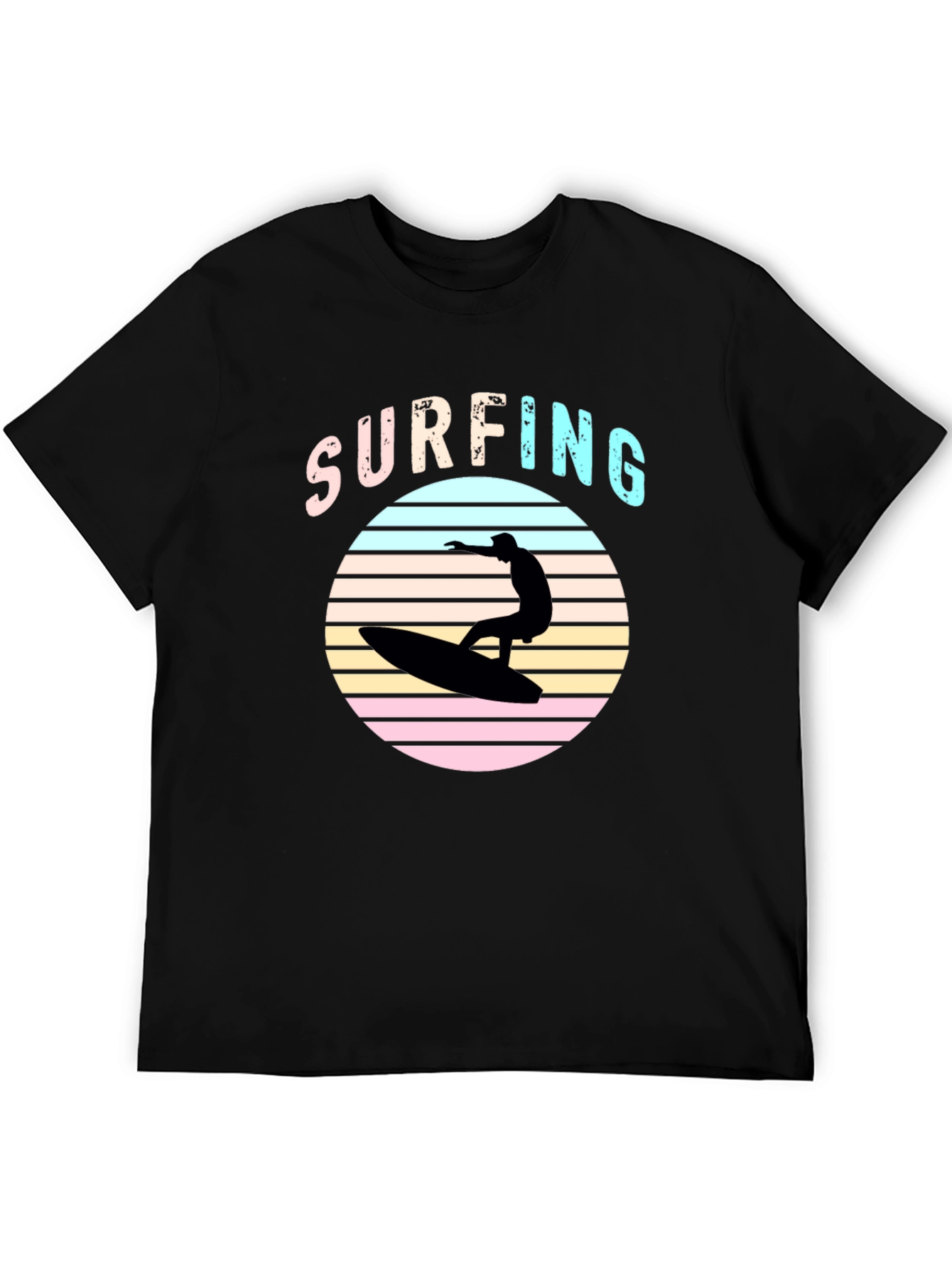 Retro Surfing T-Shirt - Black
