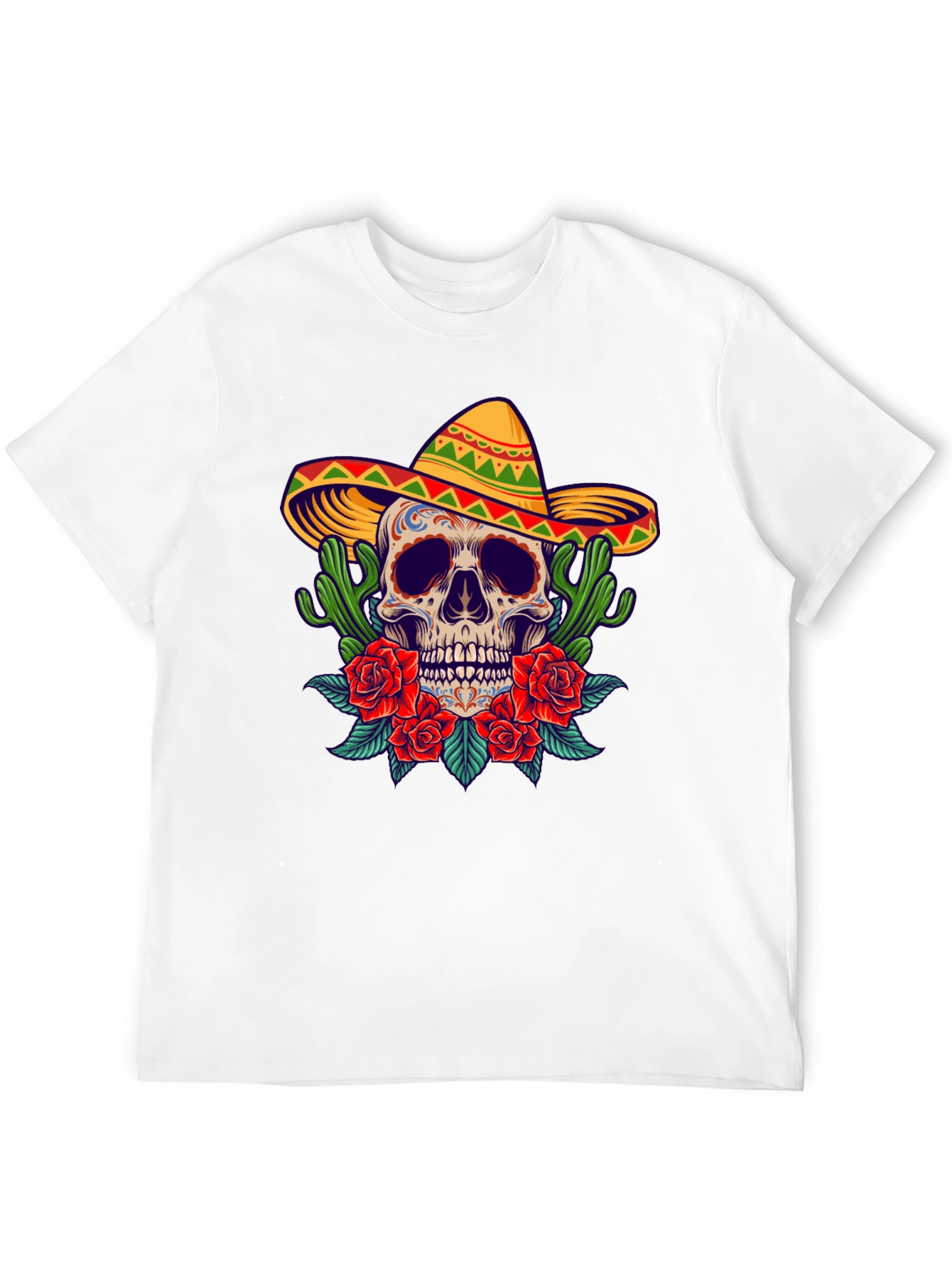 Day of the Dead Skull Graphic T-Shirt