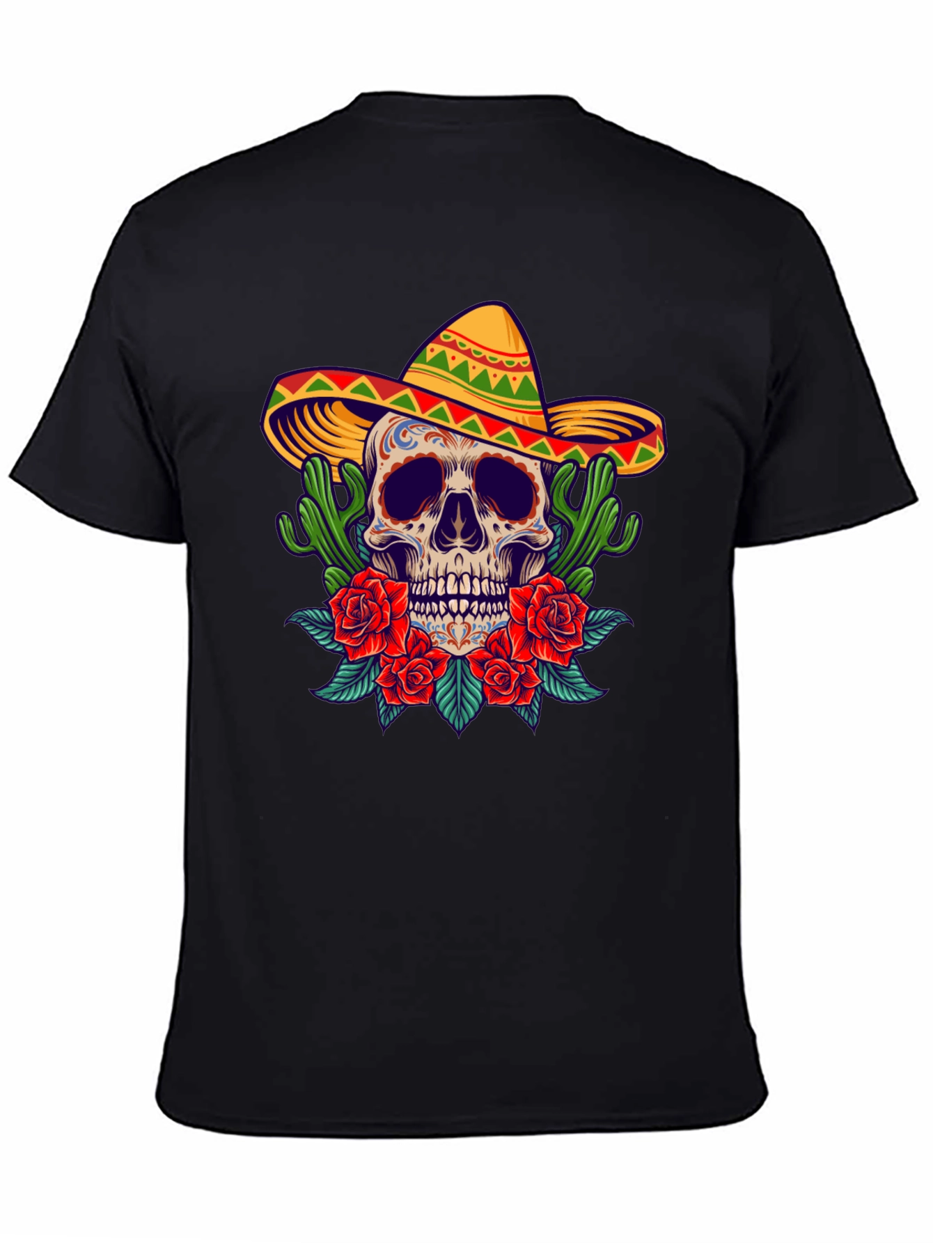 Day of the Dead Skull Graphic T-Shirt