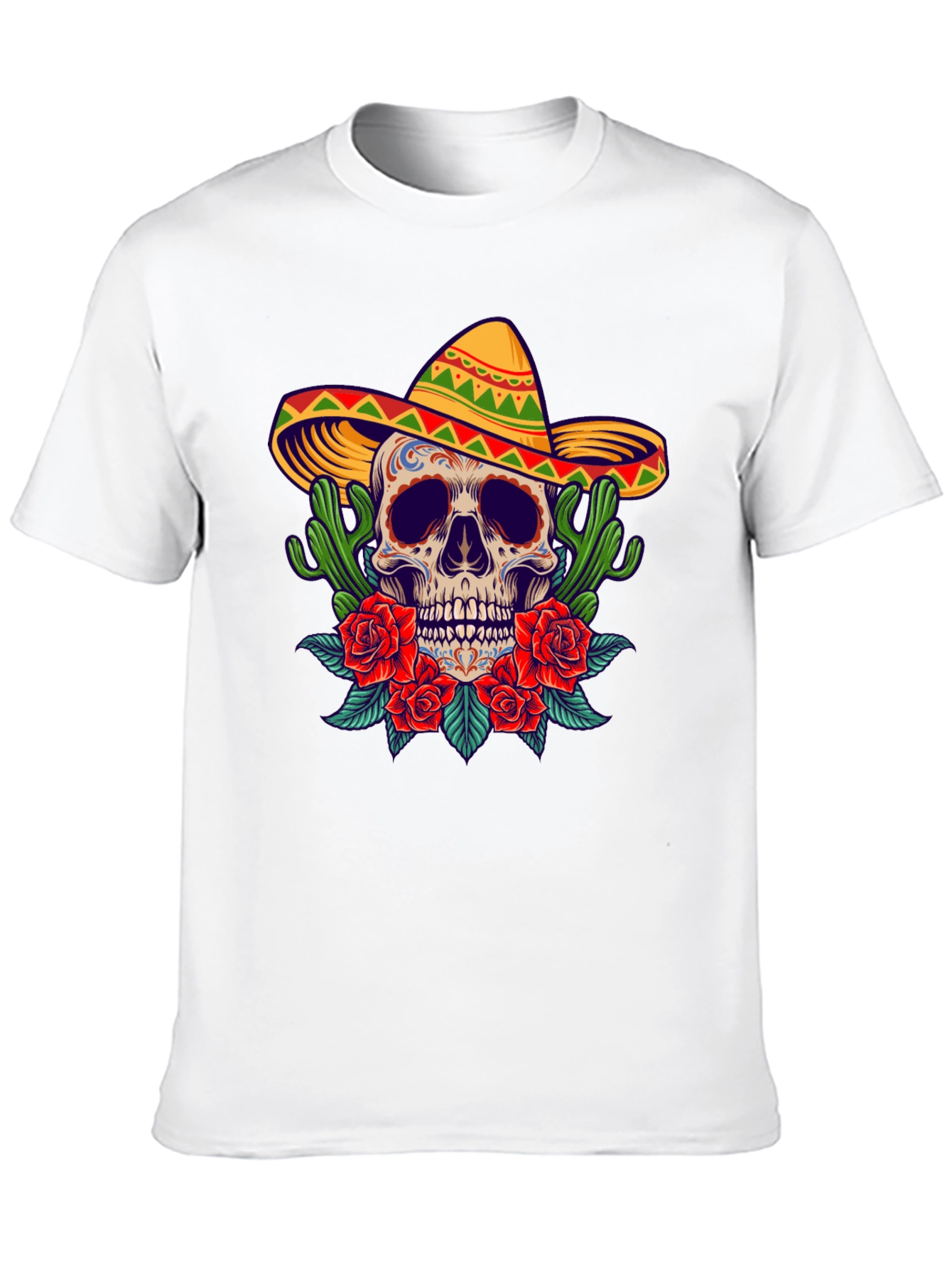 Day of the Dead Skull Graphic T-Shirt