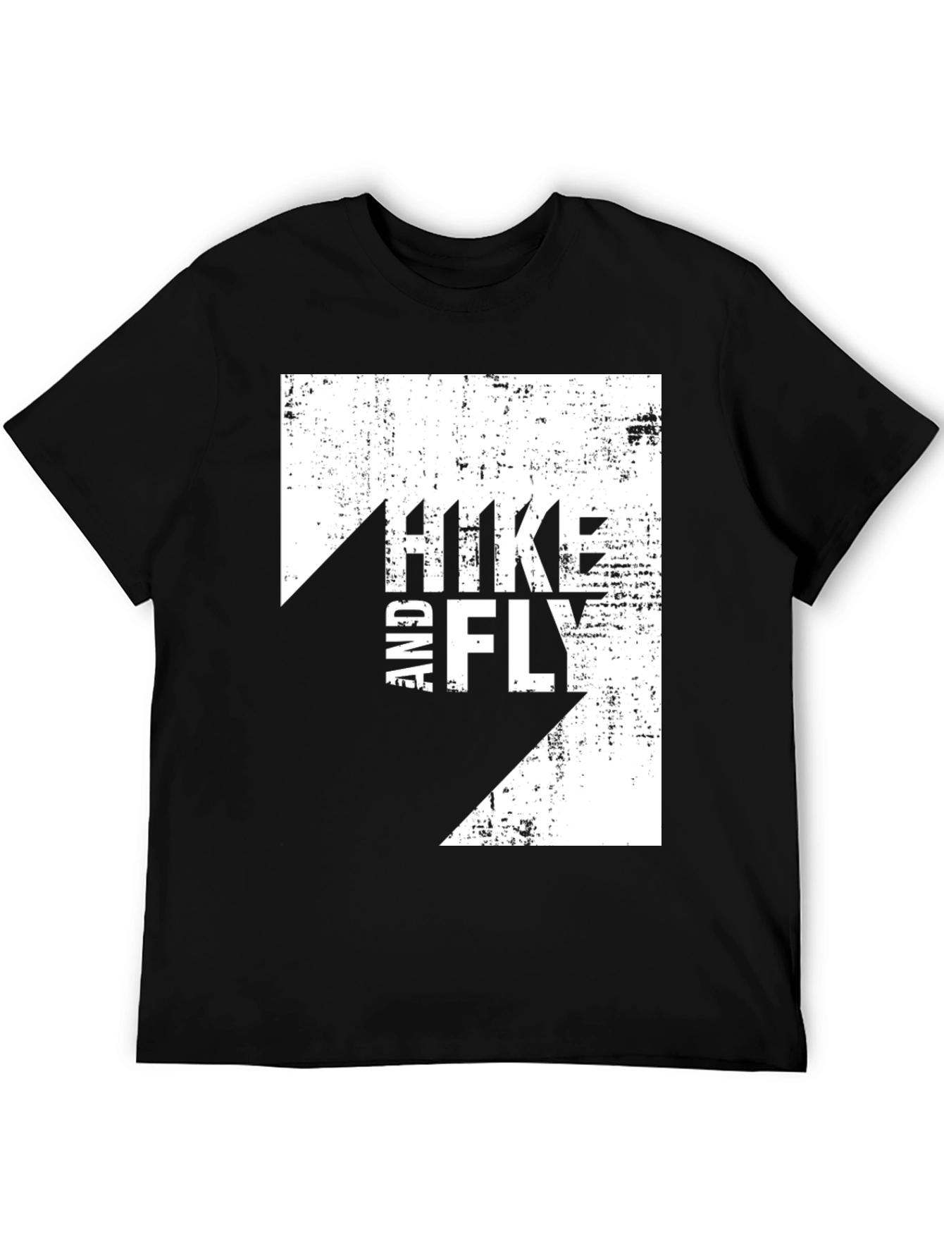 Hike and Fly Graphic Tee - Black Cotton T-Shirt