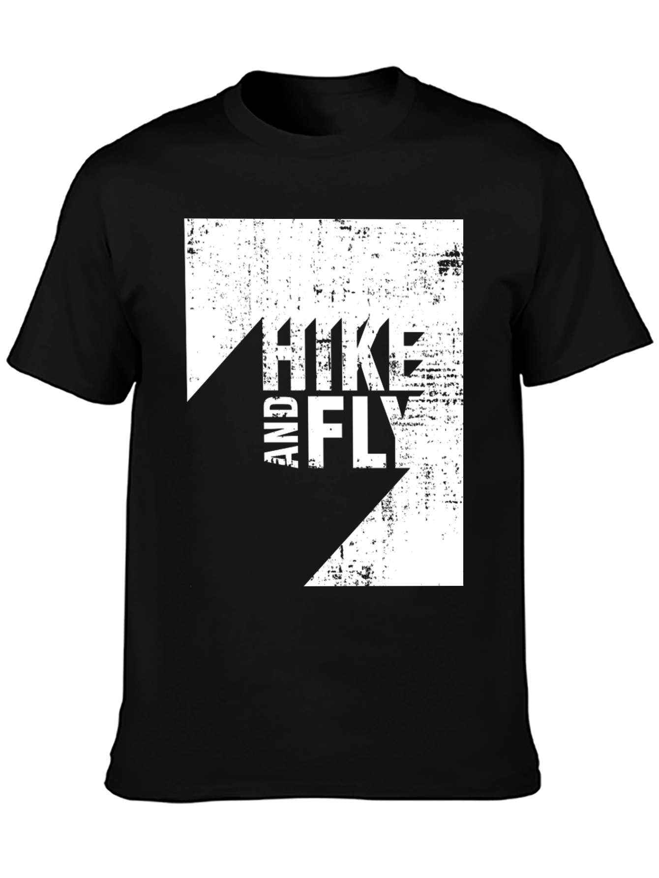 Hike and Fly Graphic Tee - Black Cotton T-Shirt