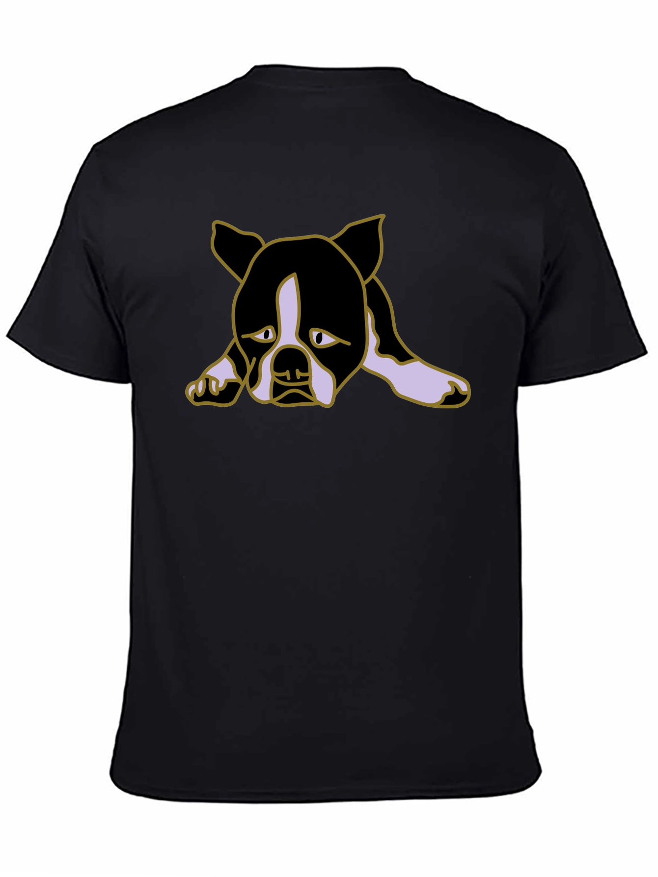 Sad Puppy Dog Graphic Black Tee Shirt