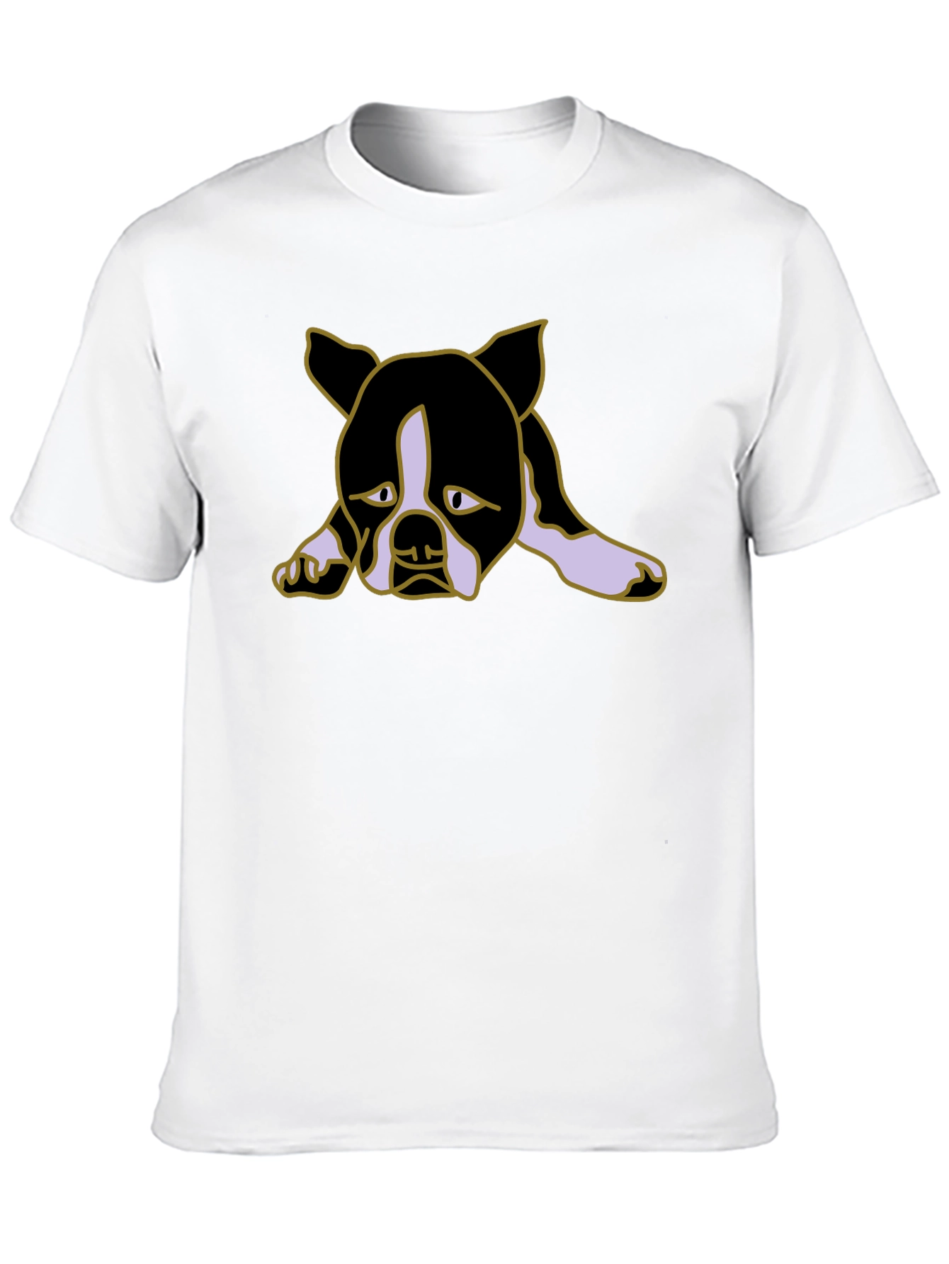 Sad Puppy Dog Graphic Black Tee Shirt