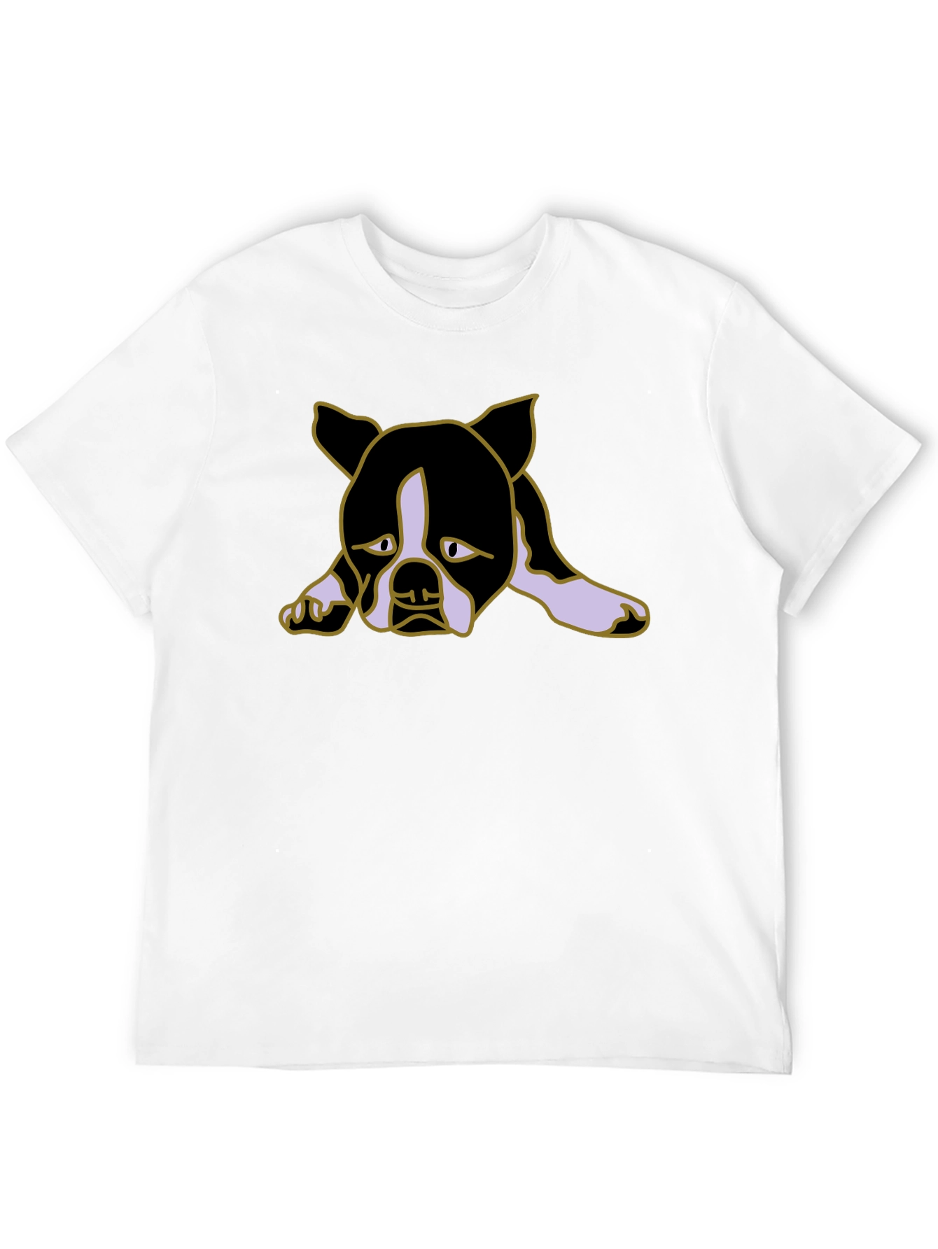 Sad Puppy Dog Graphic Black Tee Shirt