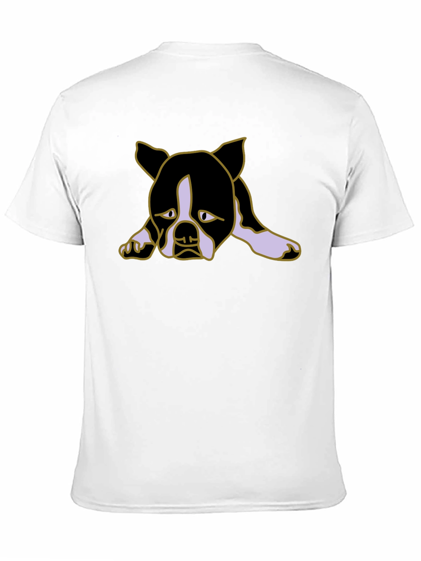 Sad Puppy Dog Graphic Black Tee Shirt