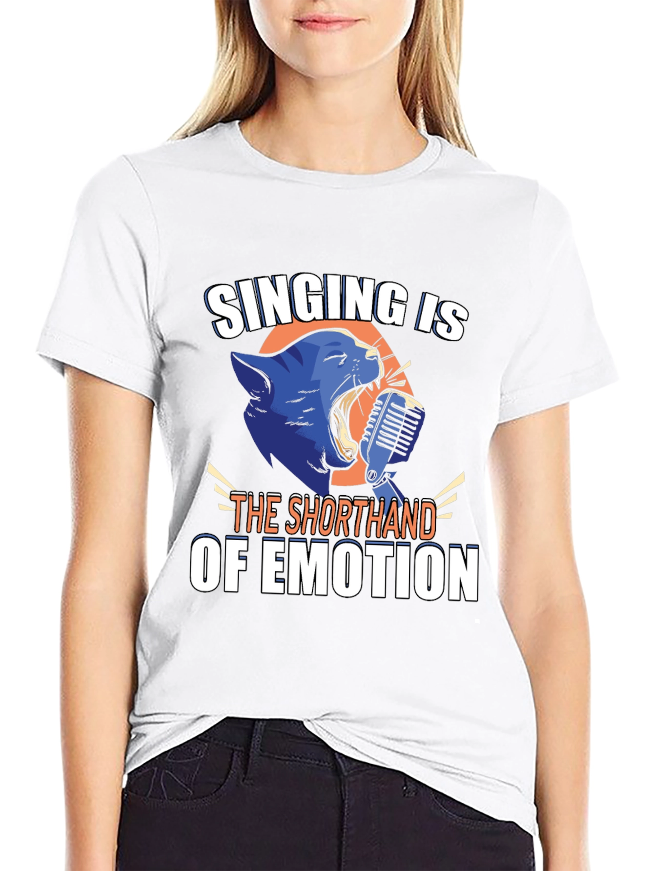 Singing Cat Graphic Tee - Emotion Shorthand Design
