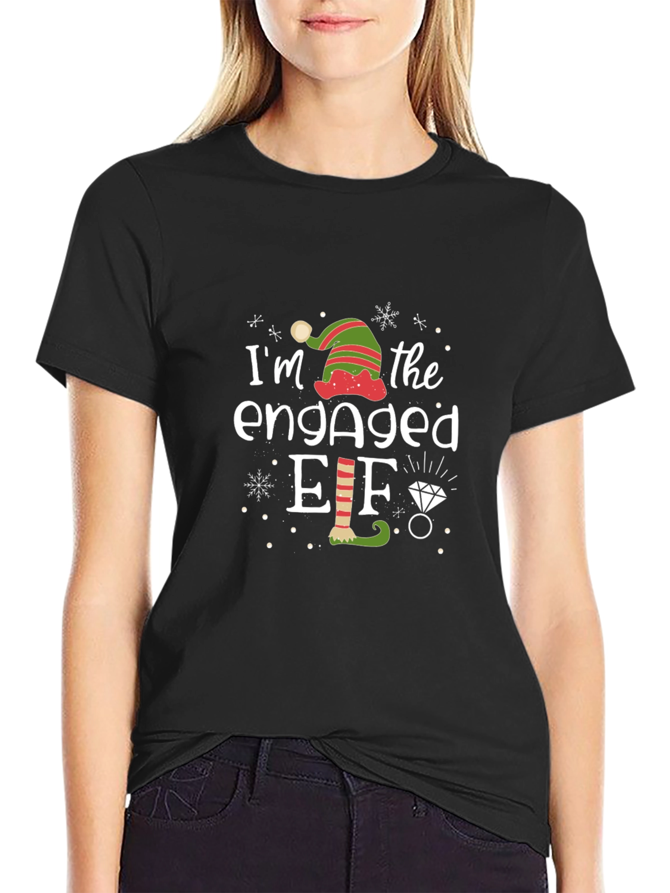 Engaged Elf Graphic Tee - Christmas Holiday Shirt