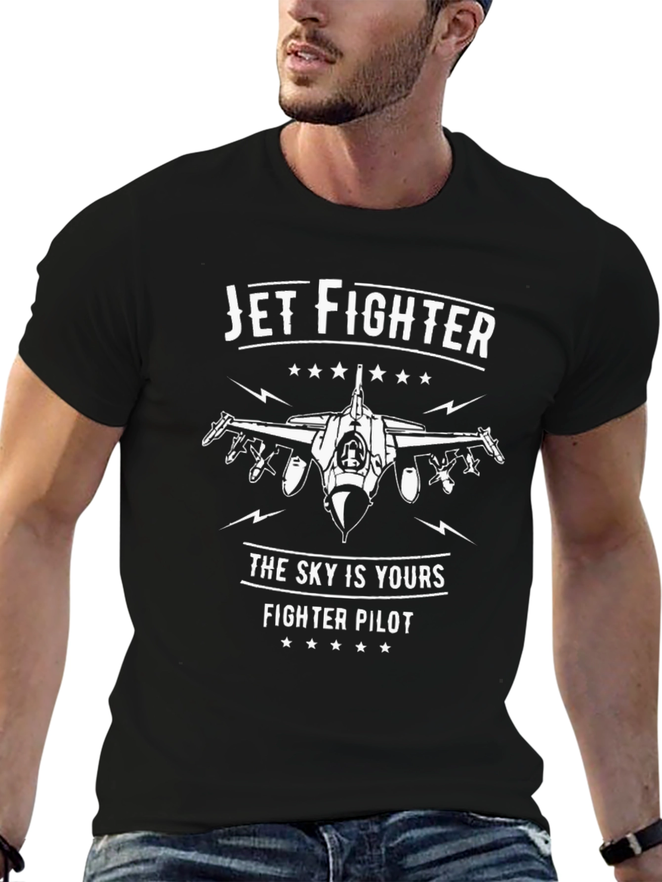 Jet Fighter Pilot Graphic T-Shirt - Sky is Yours