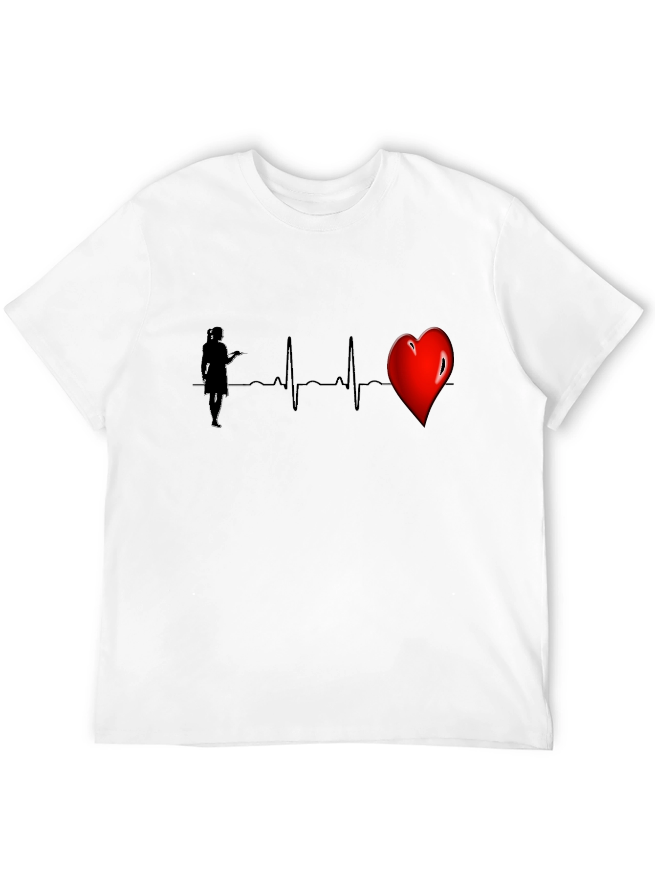 Nurse Heartbeat Graphic Tee - Black