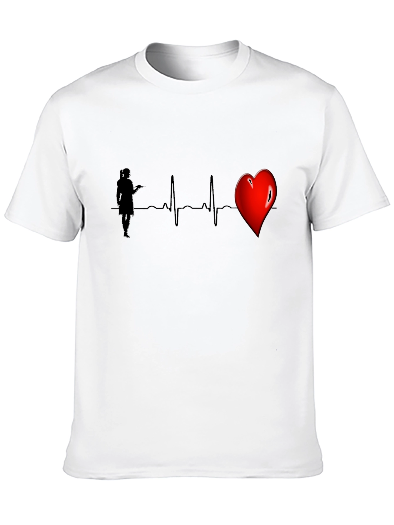 Nurse Heartbeat Graphic Tee - Black