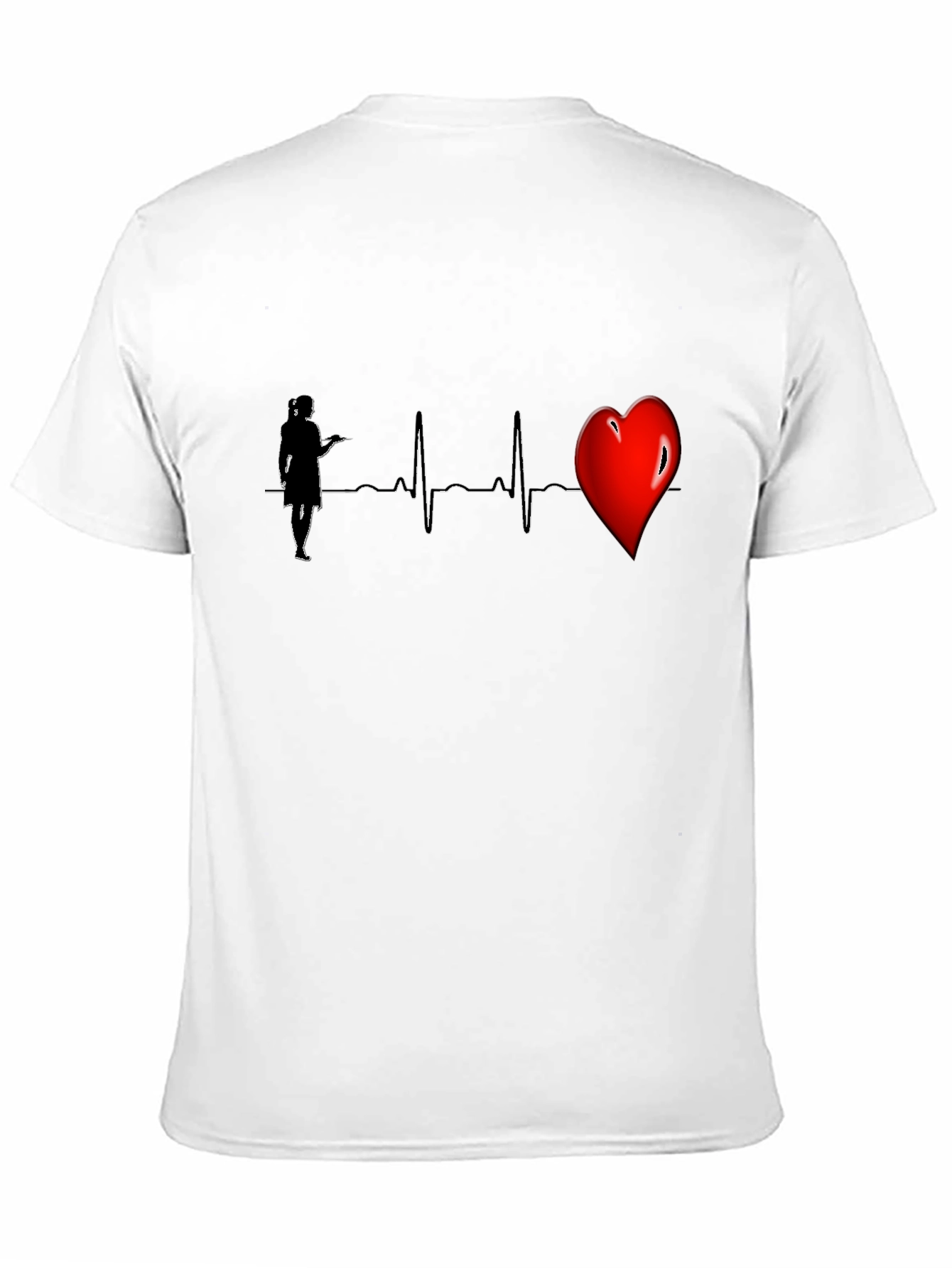 Nurse Heartbeat Graphic Tee - Black