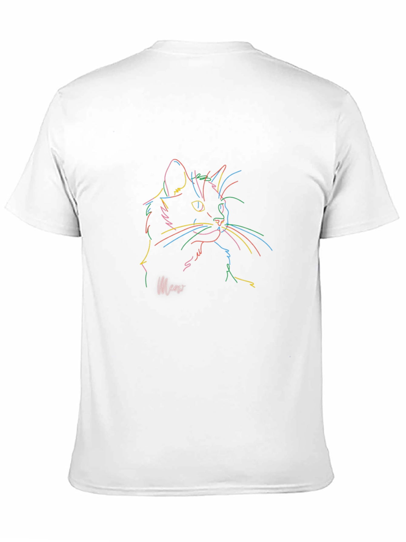 Cool Cat Line Art T-Shirt - Soft Cotton Blend