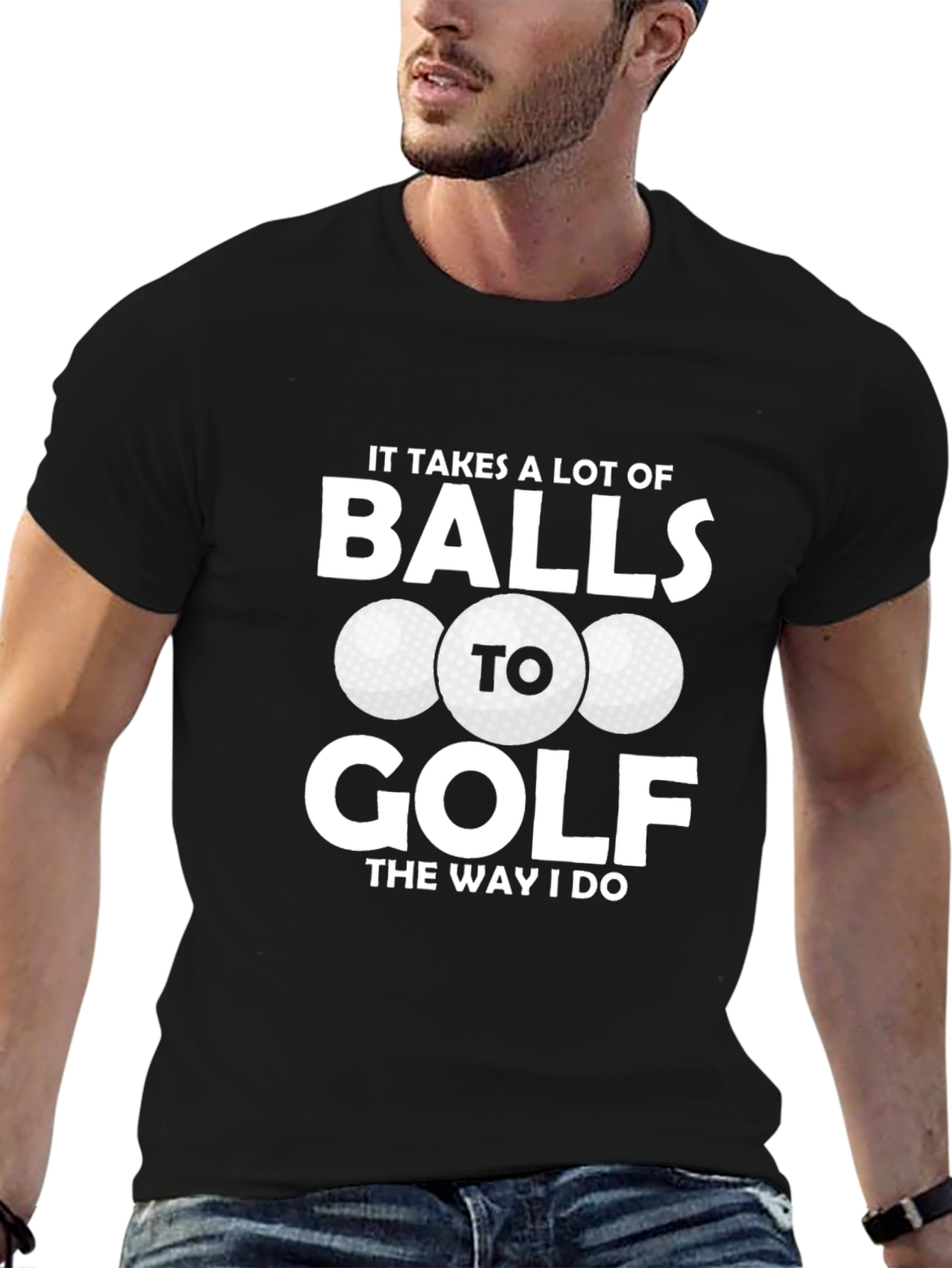 Funny Golf Balls Graphic Mens T-Shirt