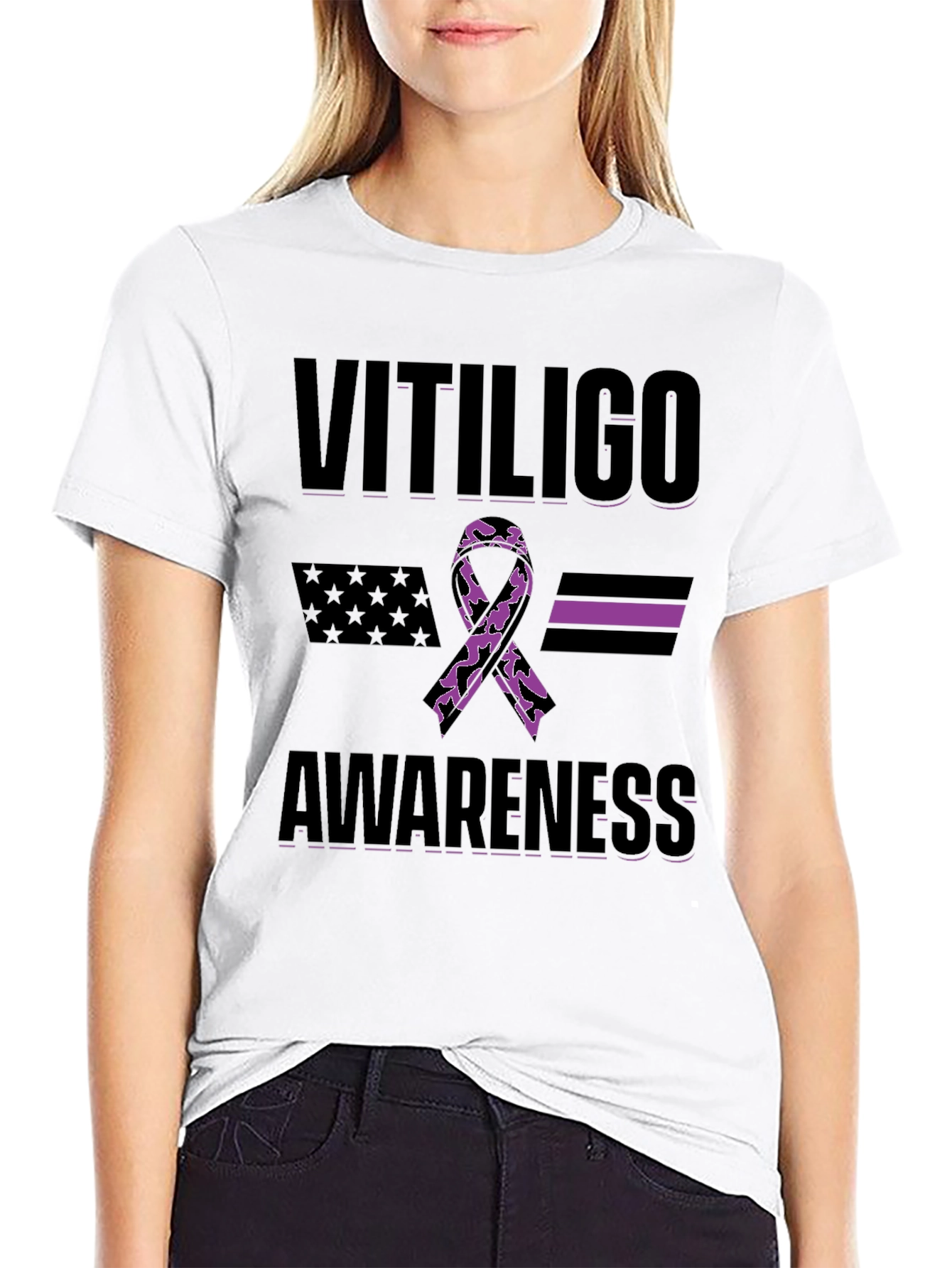 Vitiligo Awareness Ribbon T-Shirt