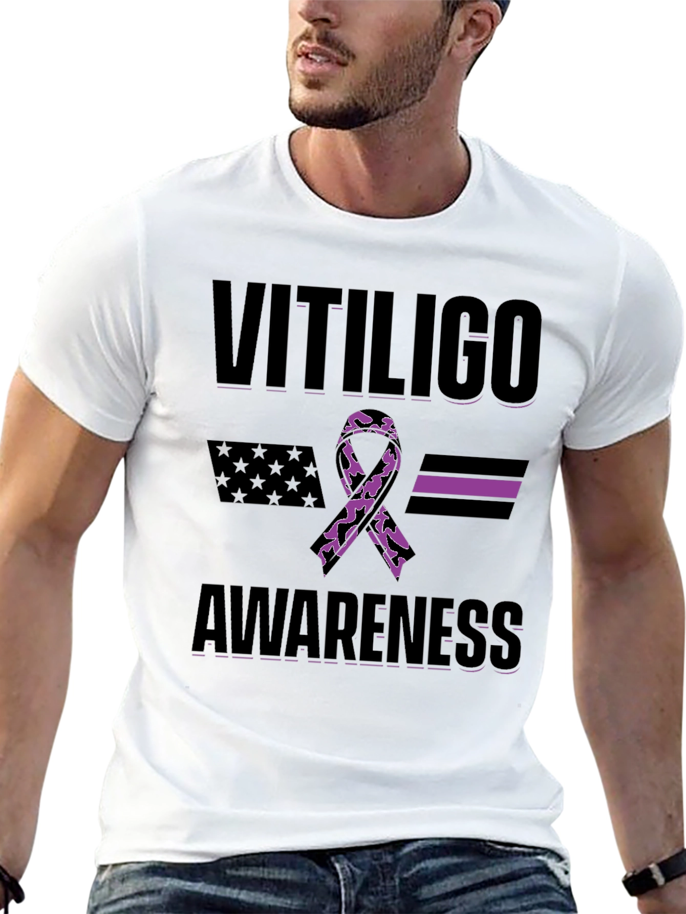 Vitiligo Awareness Ribbon T-Shirt