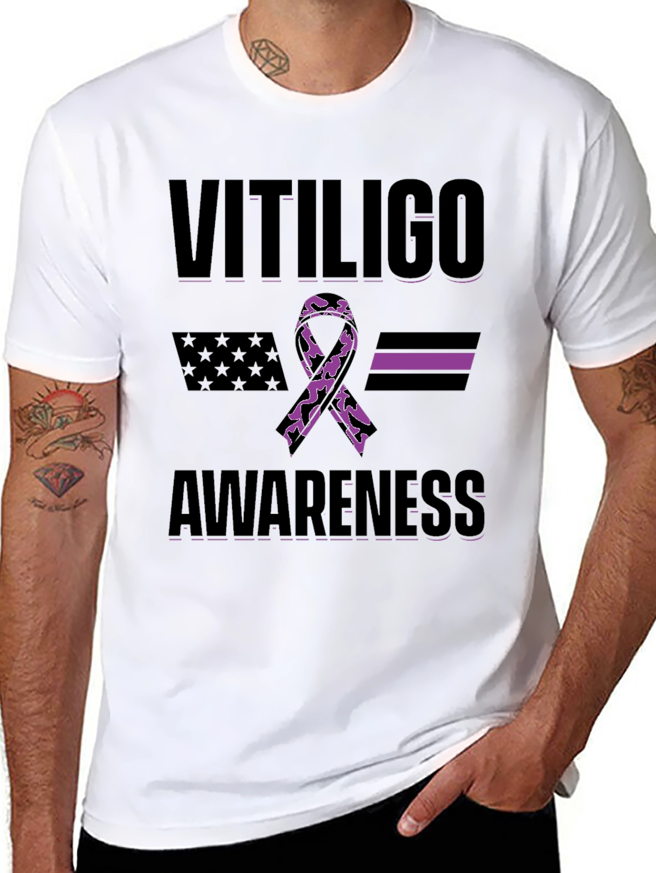 Vitiligo Awareness Ribbon T-Shirt