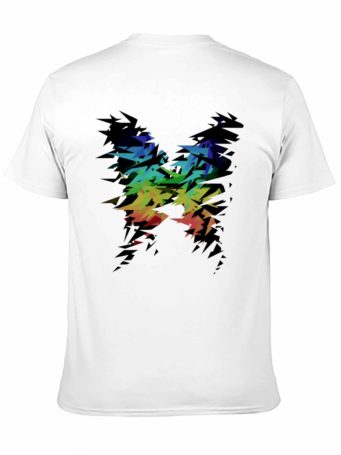 Abstract Rainbow Graphic Tee - Black