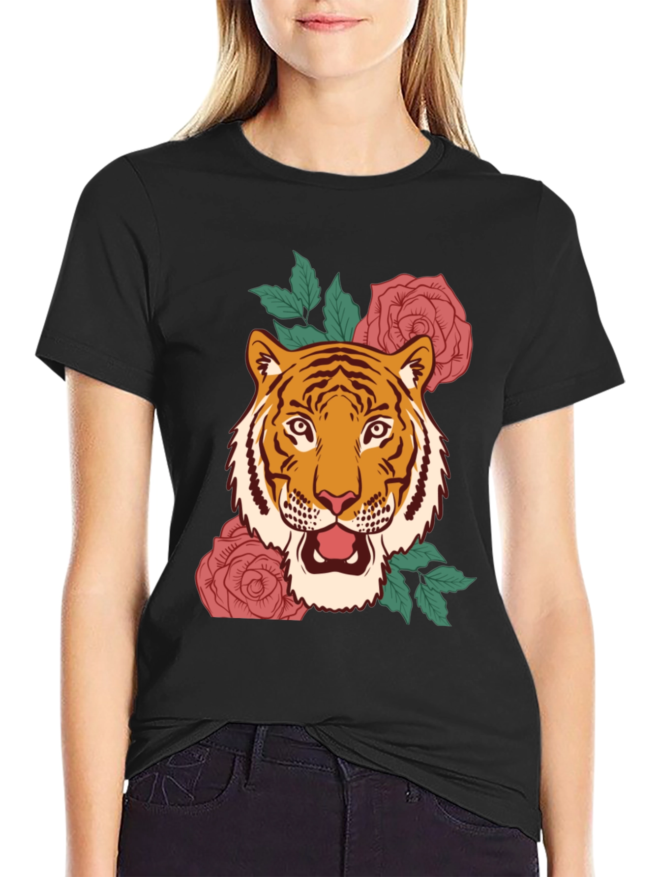 Tiger & Roses Graphic Tee