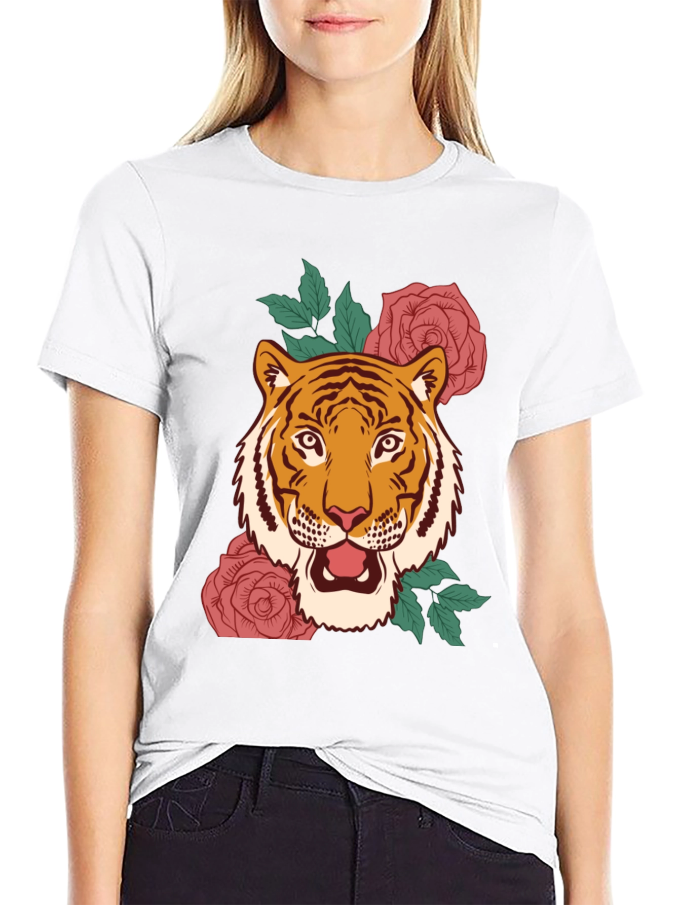 Tiger & Roses Graphic Tee