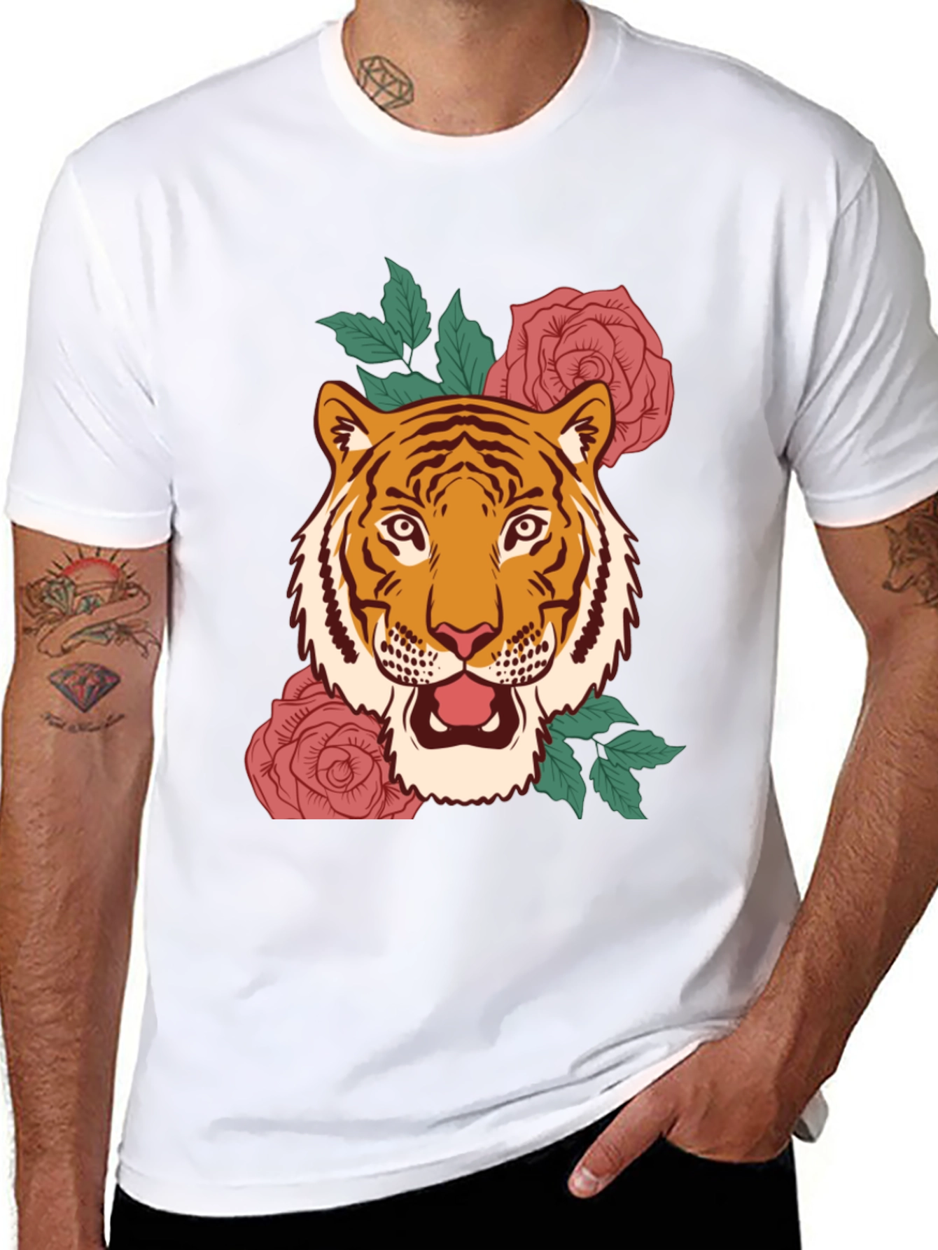 Tiger & Roses Graphic Tee