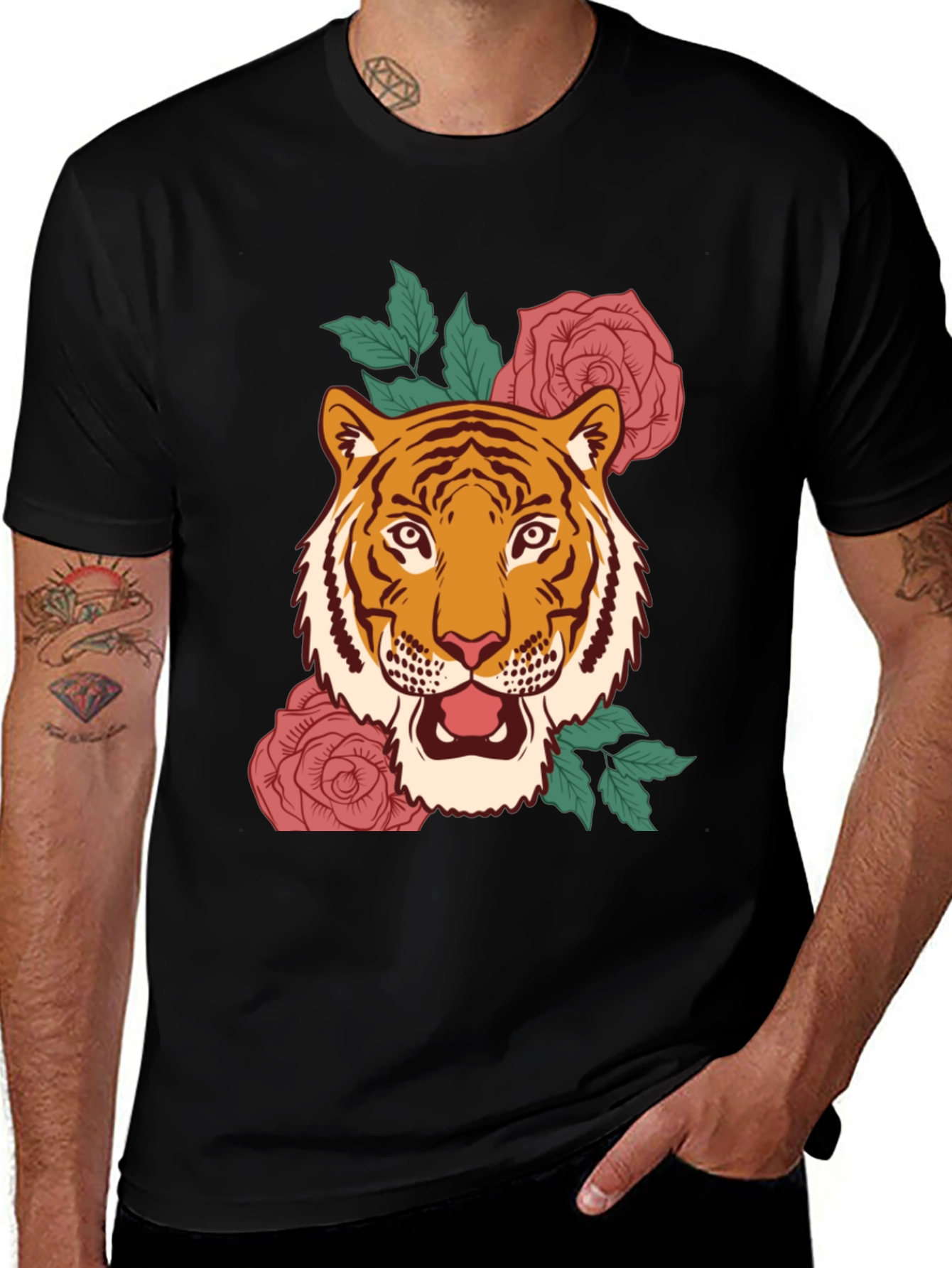 Tiger & Roses Graphic Tee