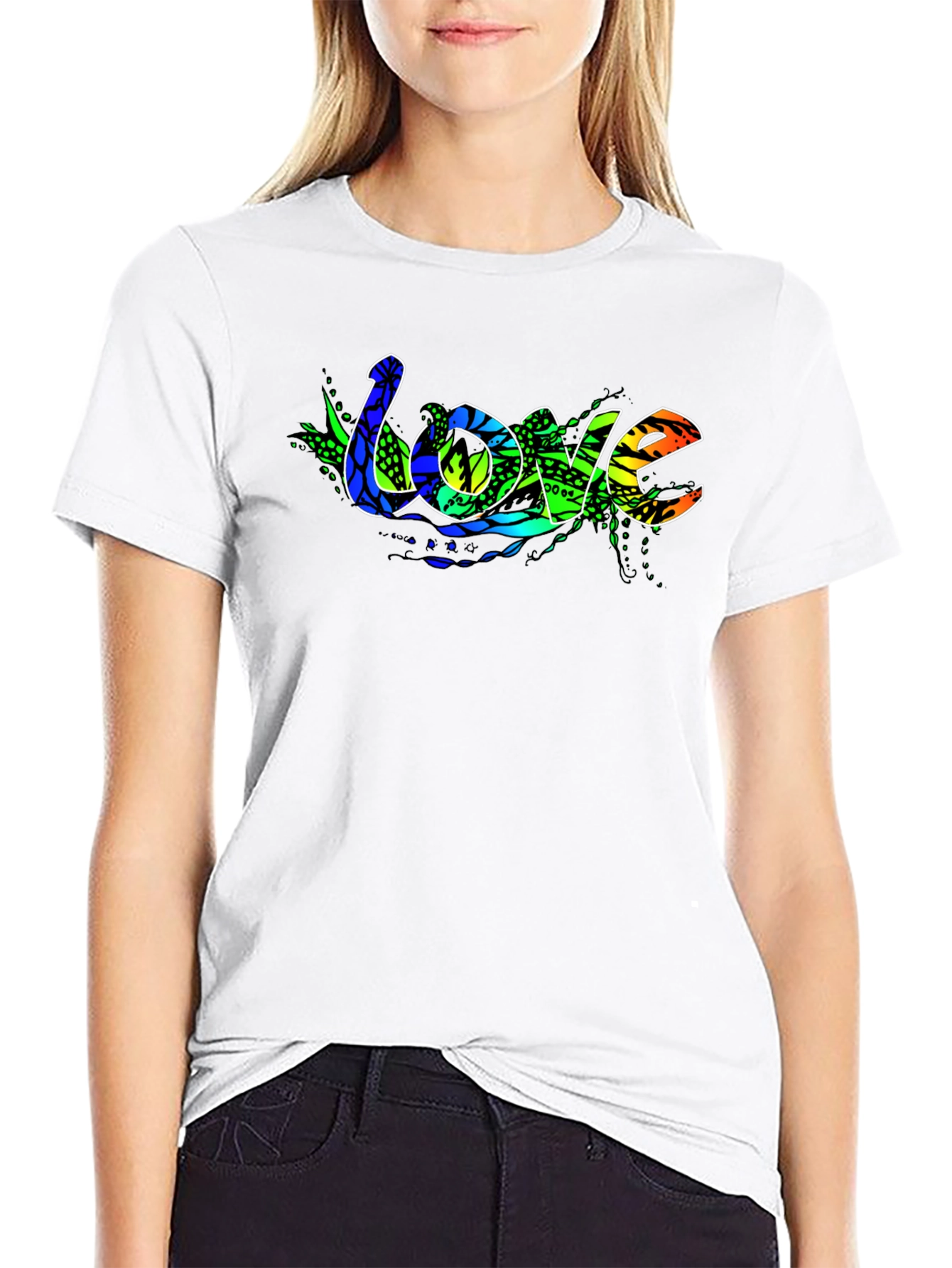 Love Graphic Print T-Shirt - Black